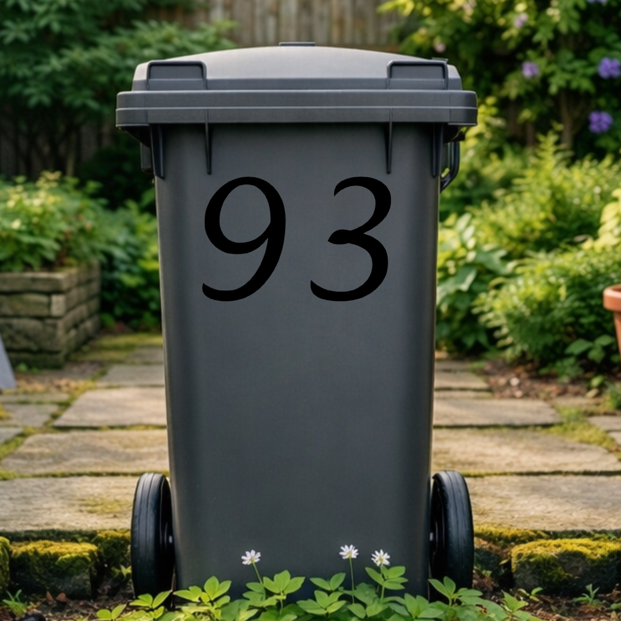 Flowing Wheelie Bin Number Stickers