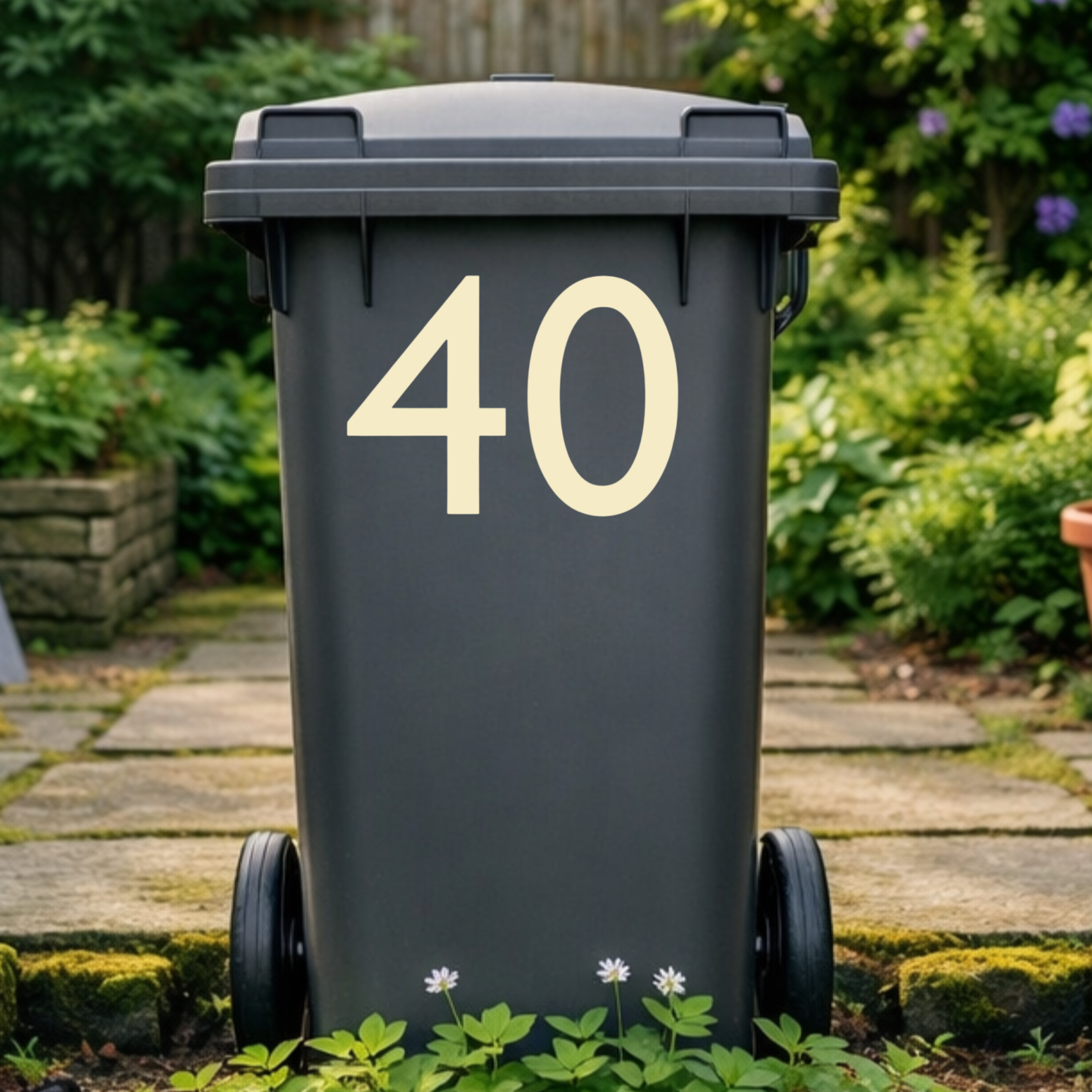 Minimal Wheelie Bin Number Stickers