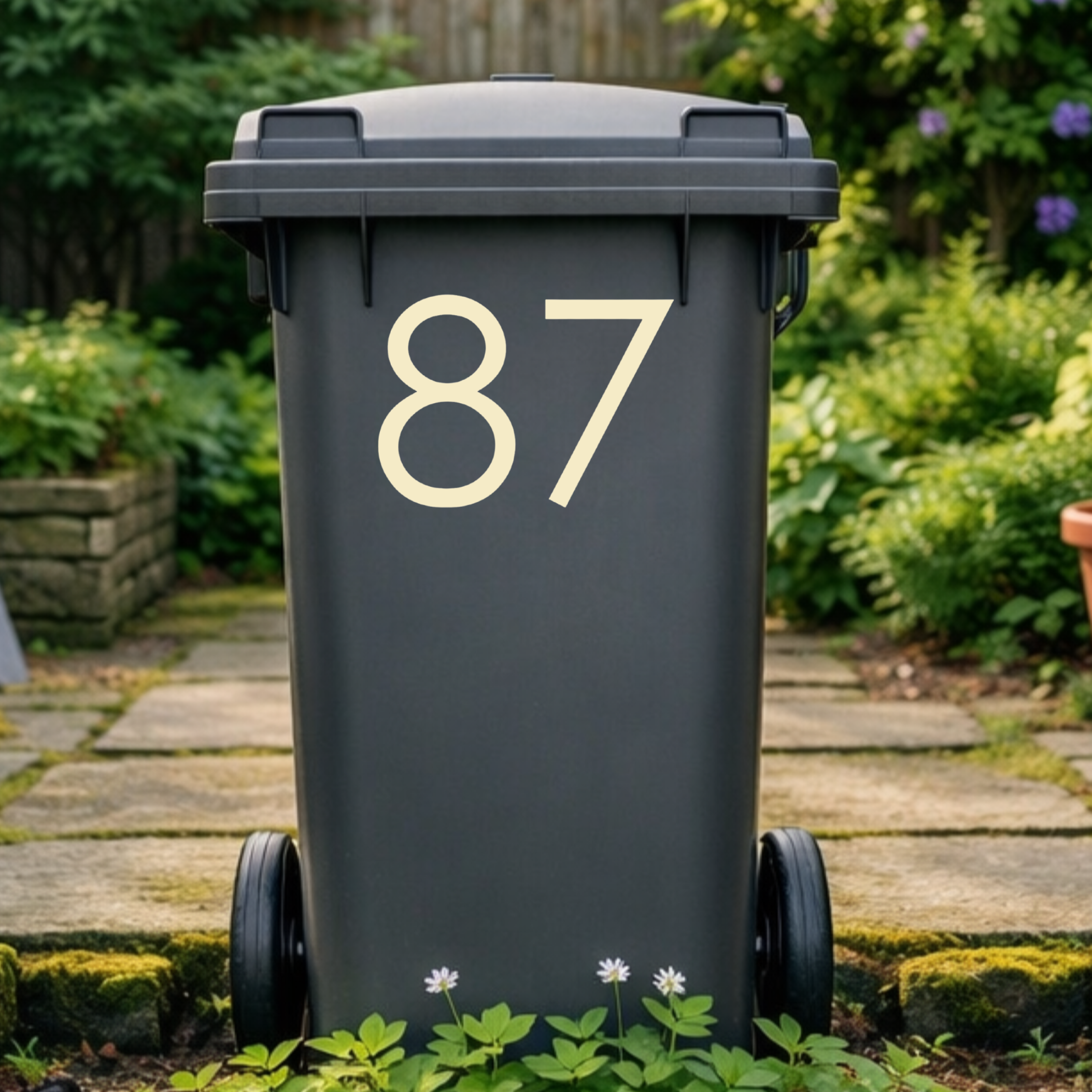 Gothic Wheelie Bin Number Stickers