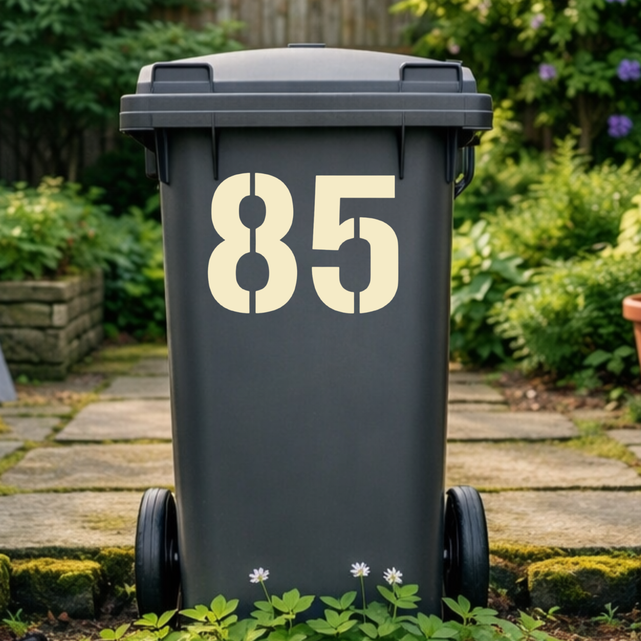 Smooth Wheelie Bin Number Stickers