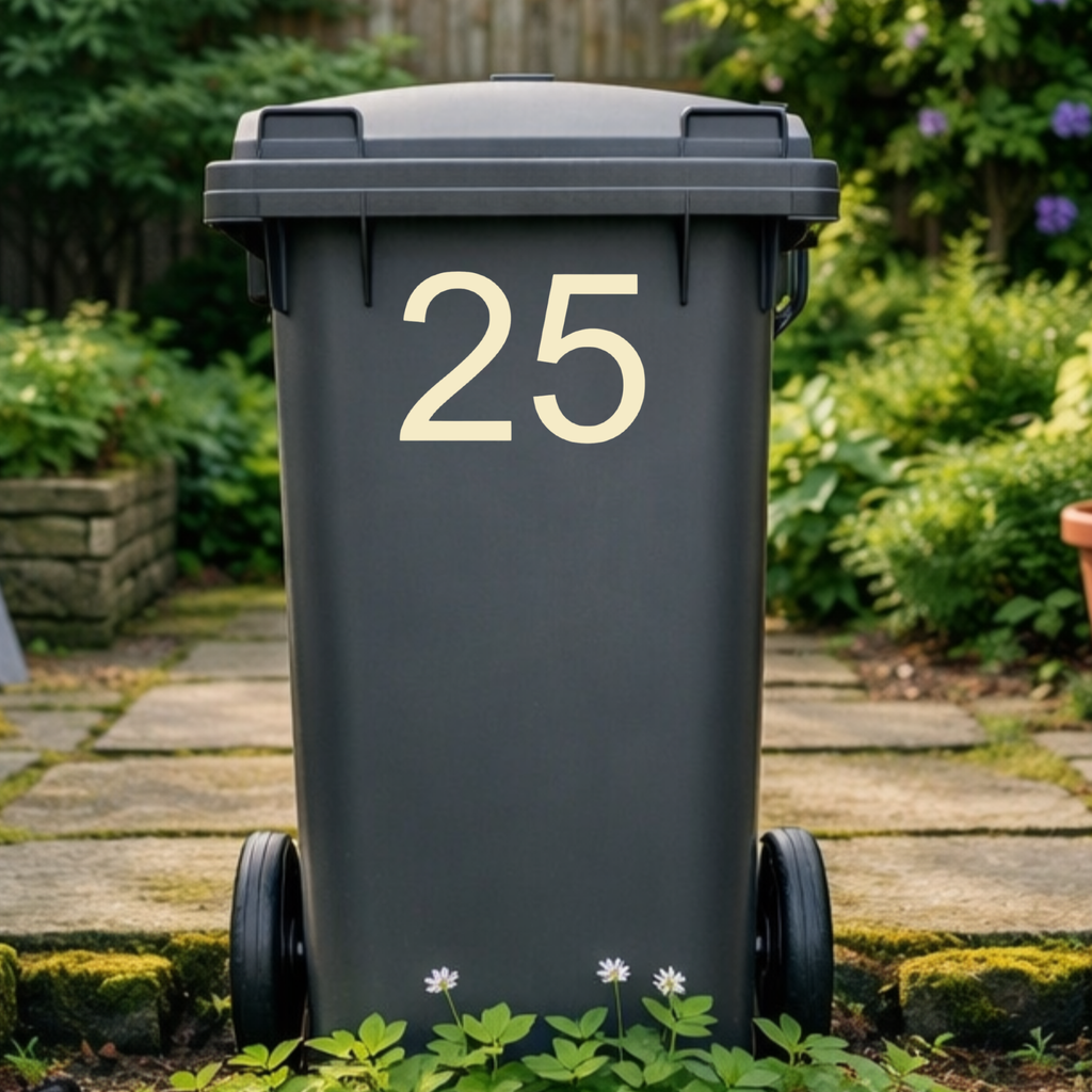 Modern Wheelie Bin Number Stickers