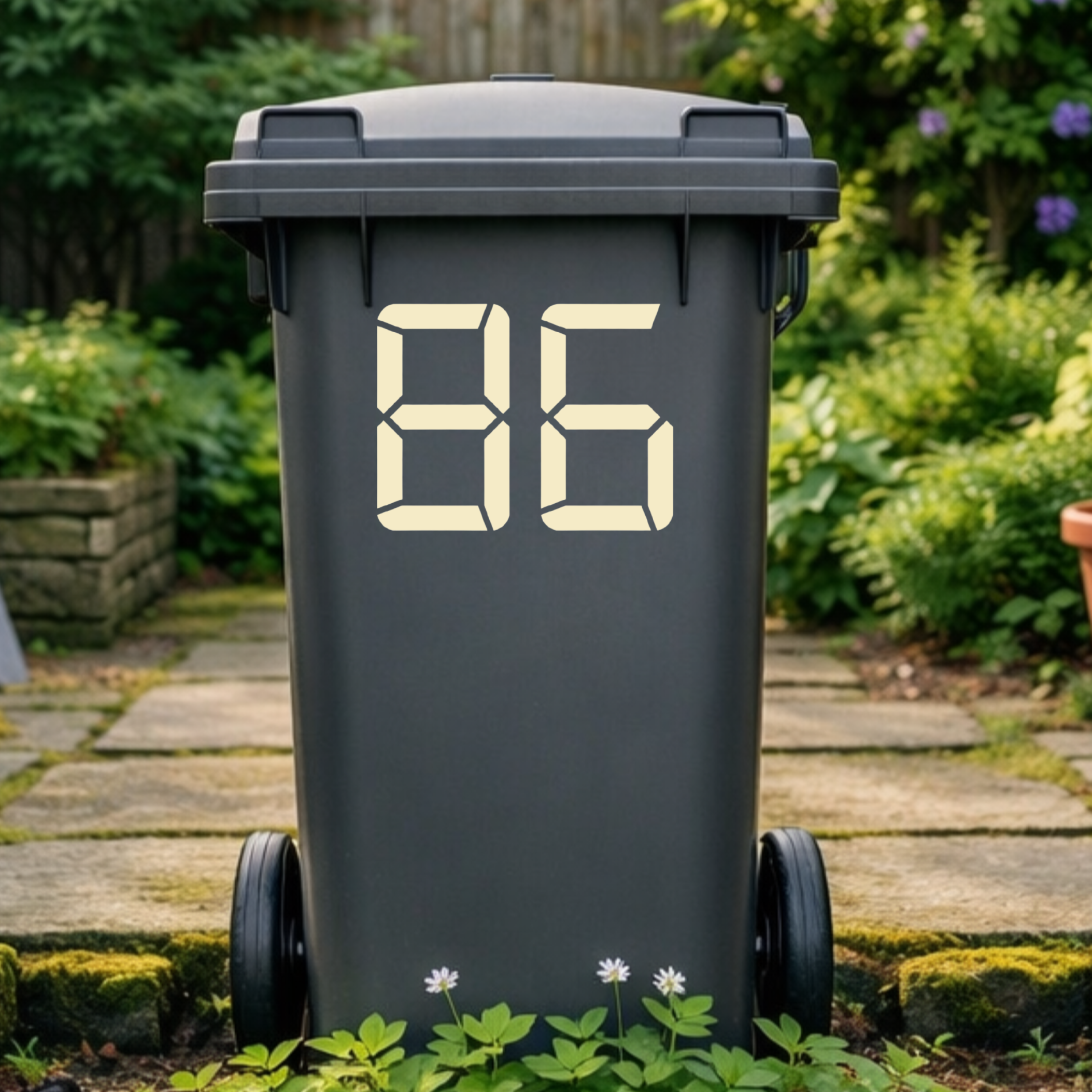 Digital Wheelie Bin Number Stickers