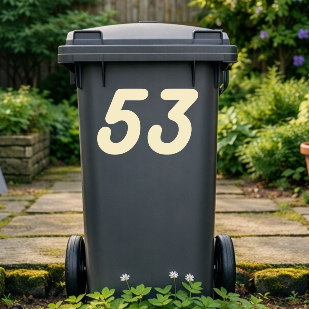 Sleek Wheelie Bin Number Stickers