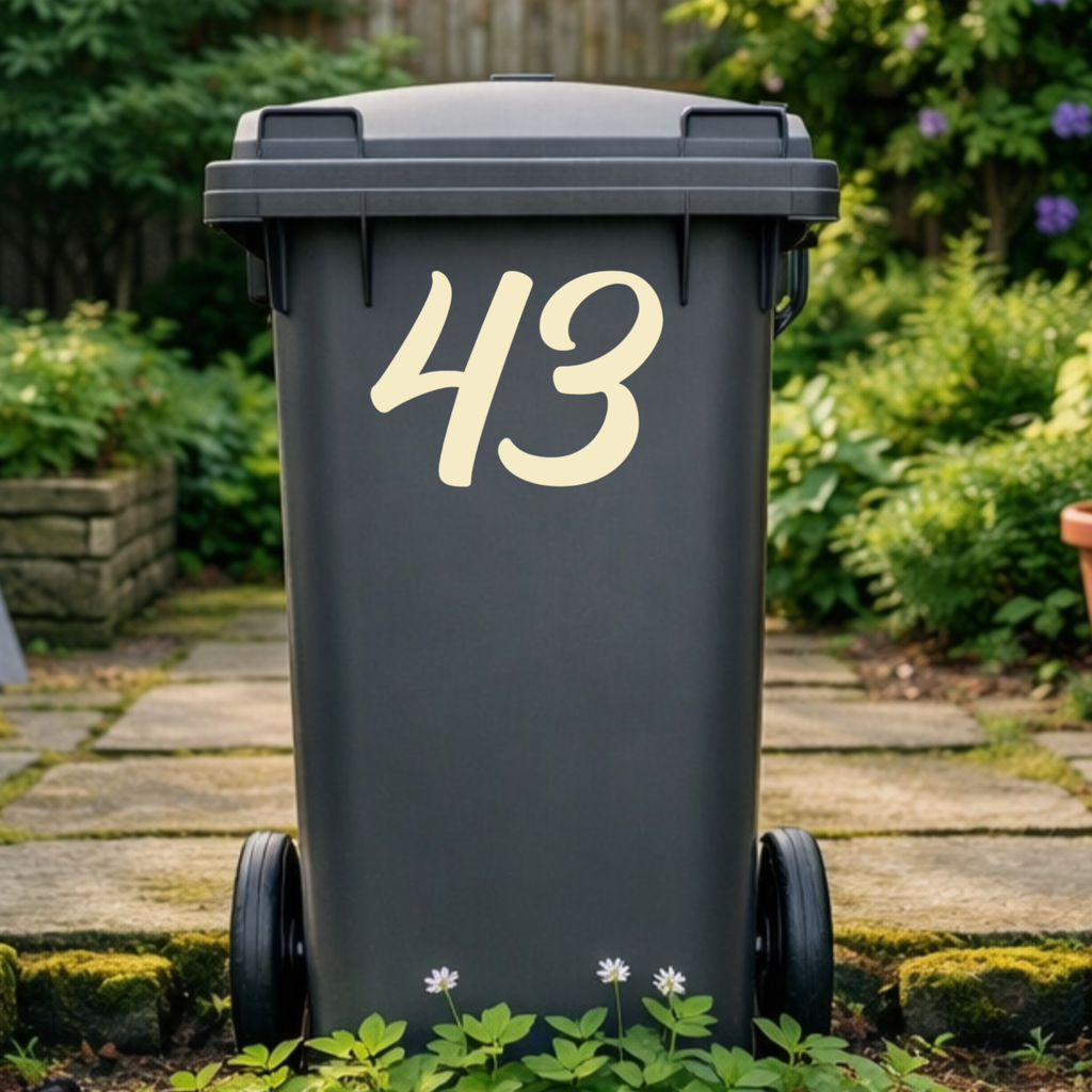 Handwritten Wheelie Bin Number Stickers