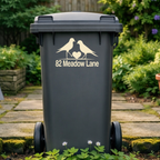 Birdie Heart Wheelie Bin Address Stickers