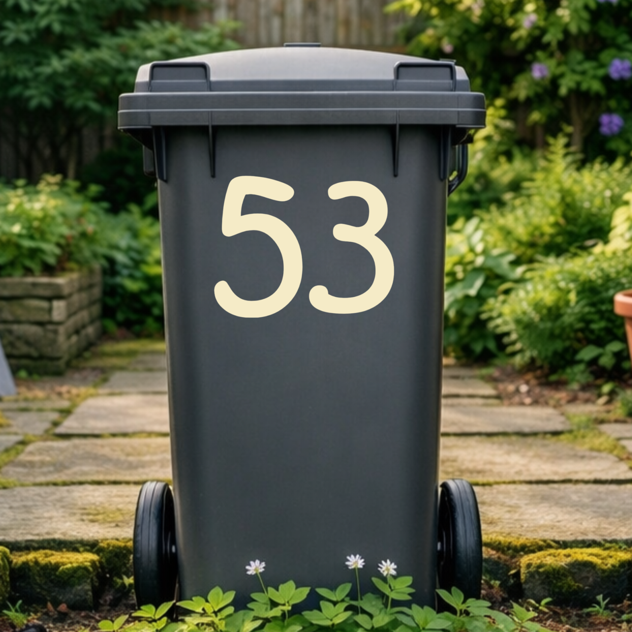 Curvy Wheelie Bin Number Stickers
