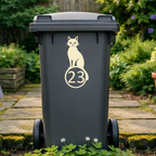 Spooky Cat Wheelie Bin Number Stickers