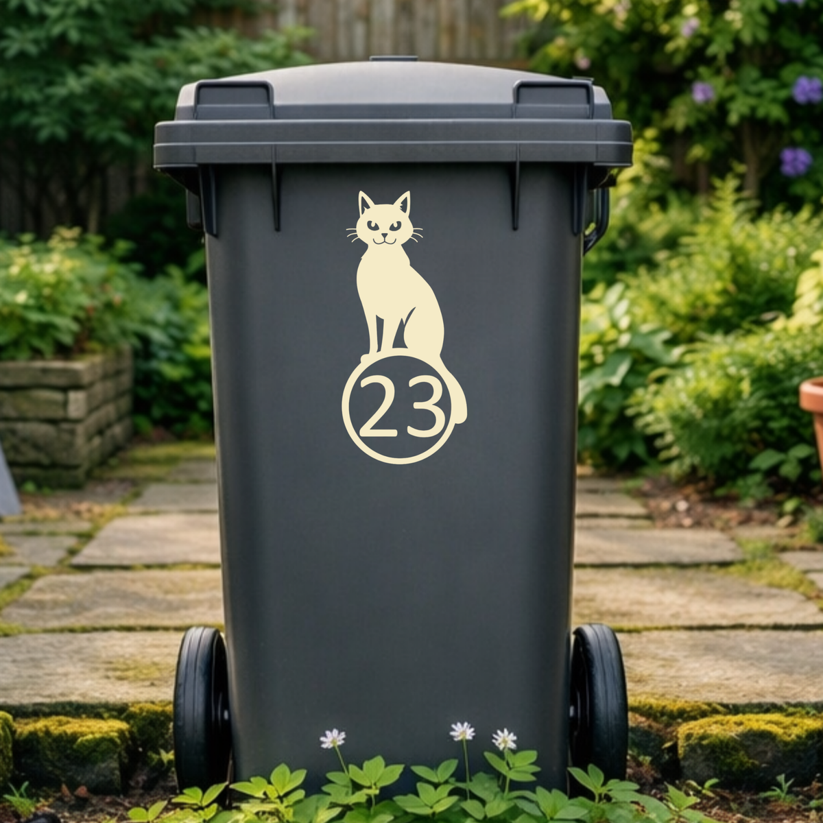 Spooky Cat Wheelie Bin Number Stickers