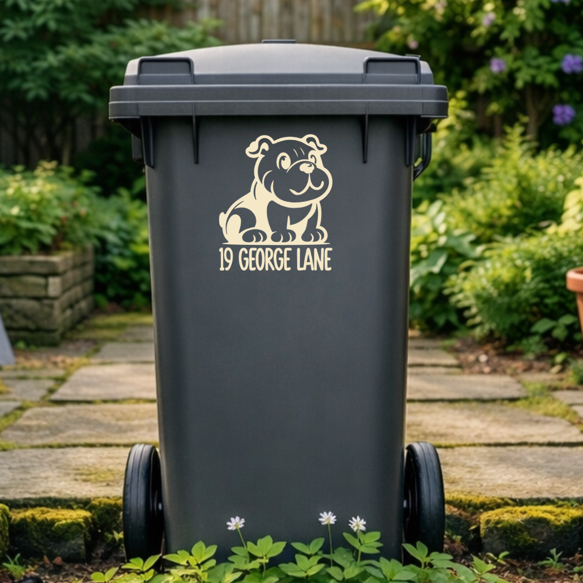Cute Dog Wheelie Bin Address Stickers