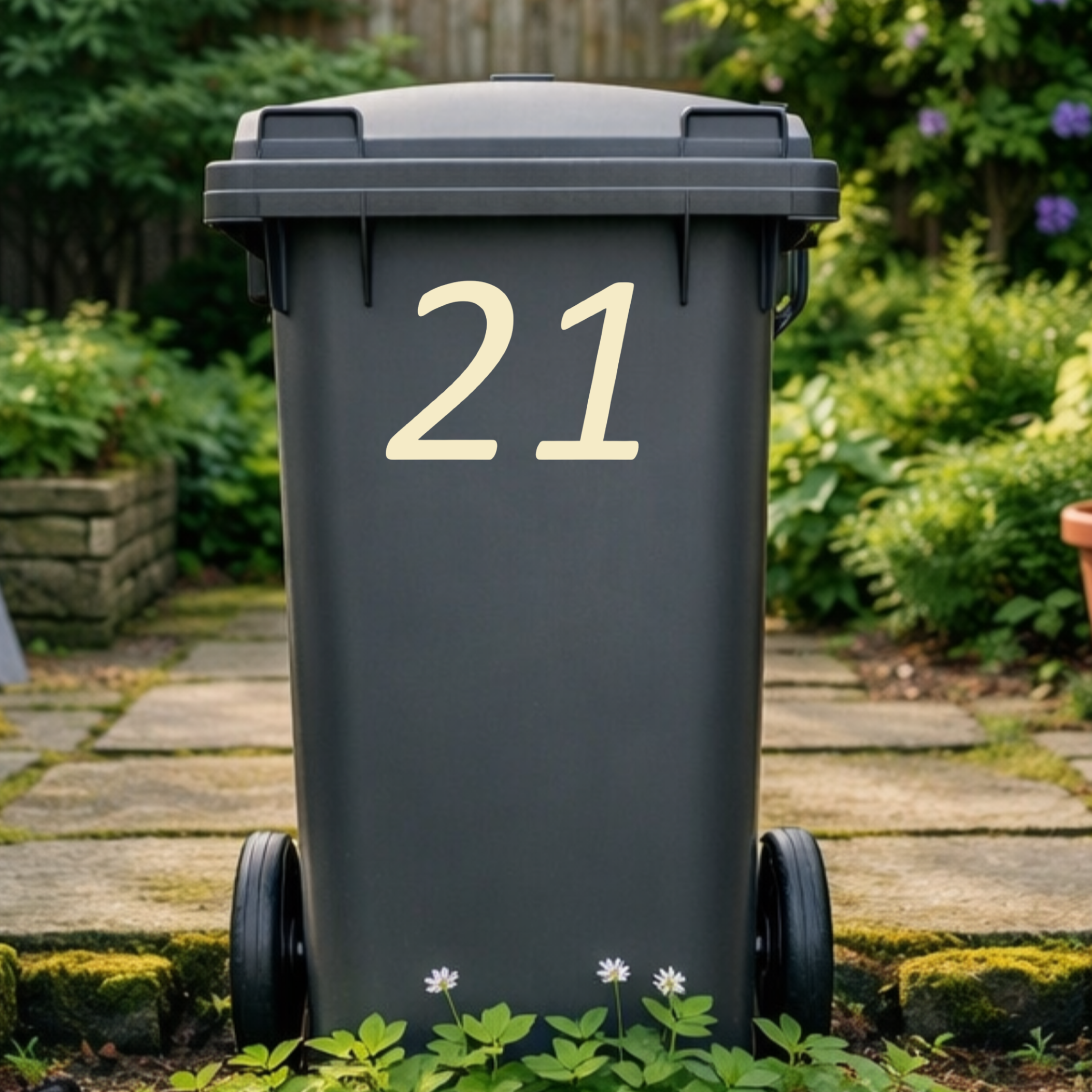 Refined Wheelie Bin Number Stickers