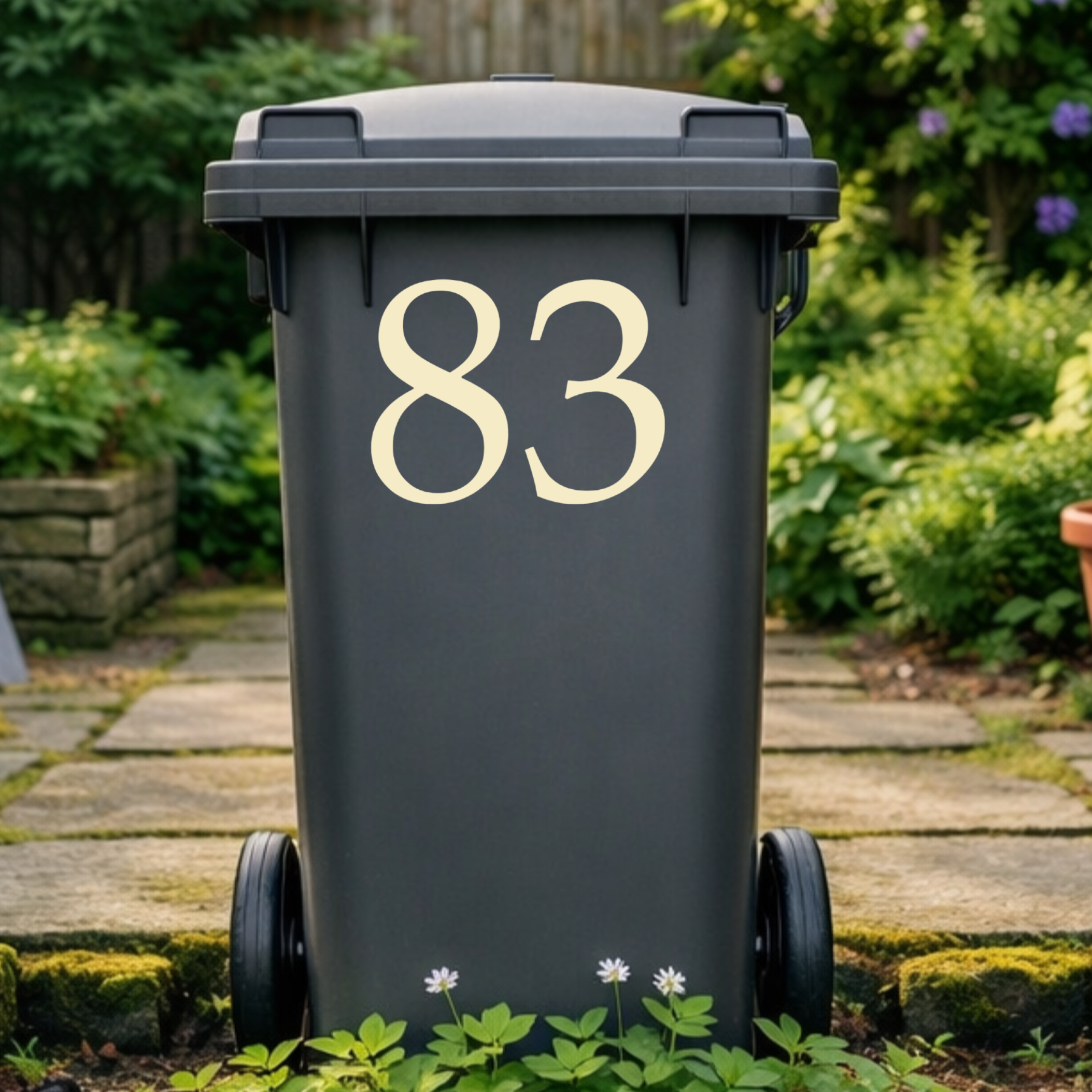 Elegant Wheelie Bin Number Stickers