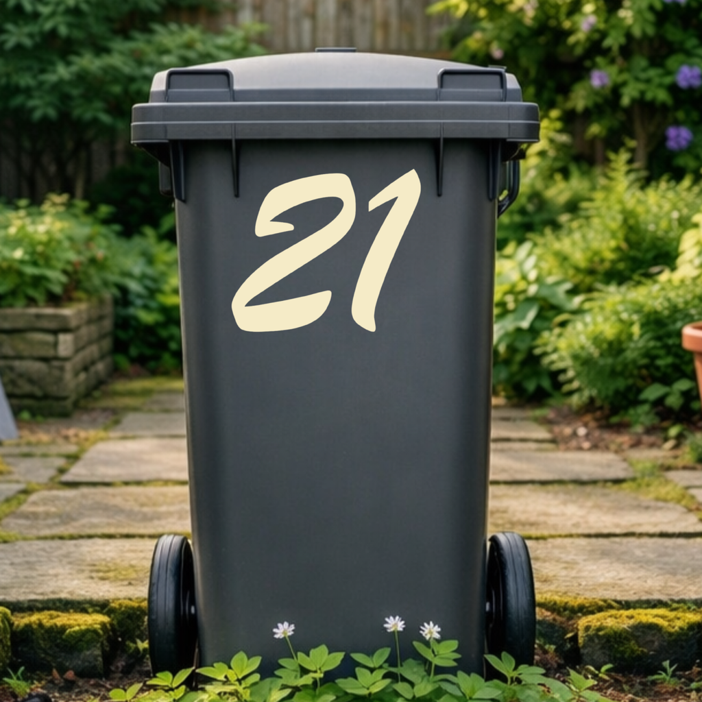 Script Wheelie Bin Number Stickers