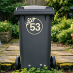 Floral Wreath Leaves Wheelie Bin Number Stickers