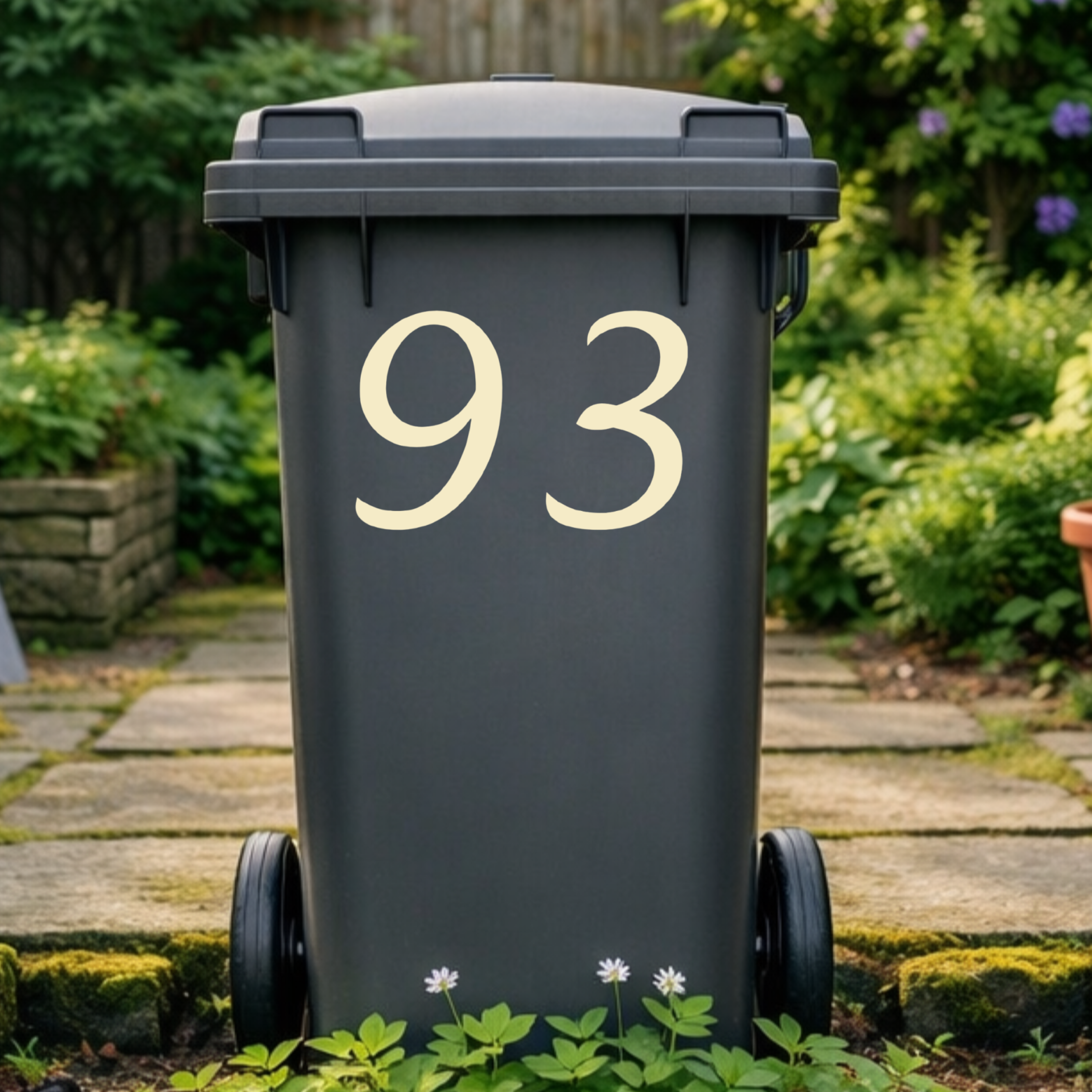 Flowing Wheelie Bin Number Stickers