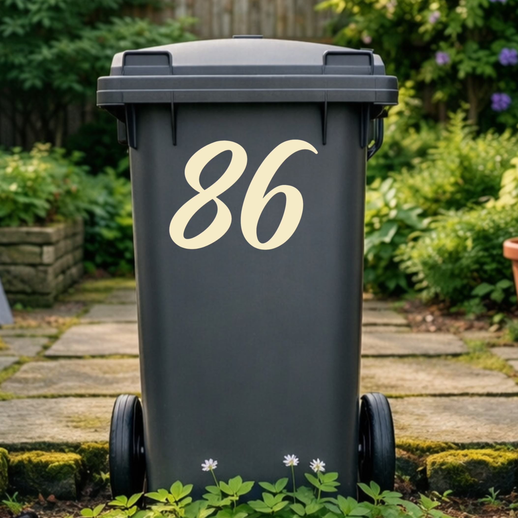 Classic Wheelie Bin Number Stickers