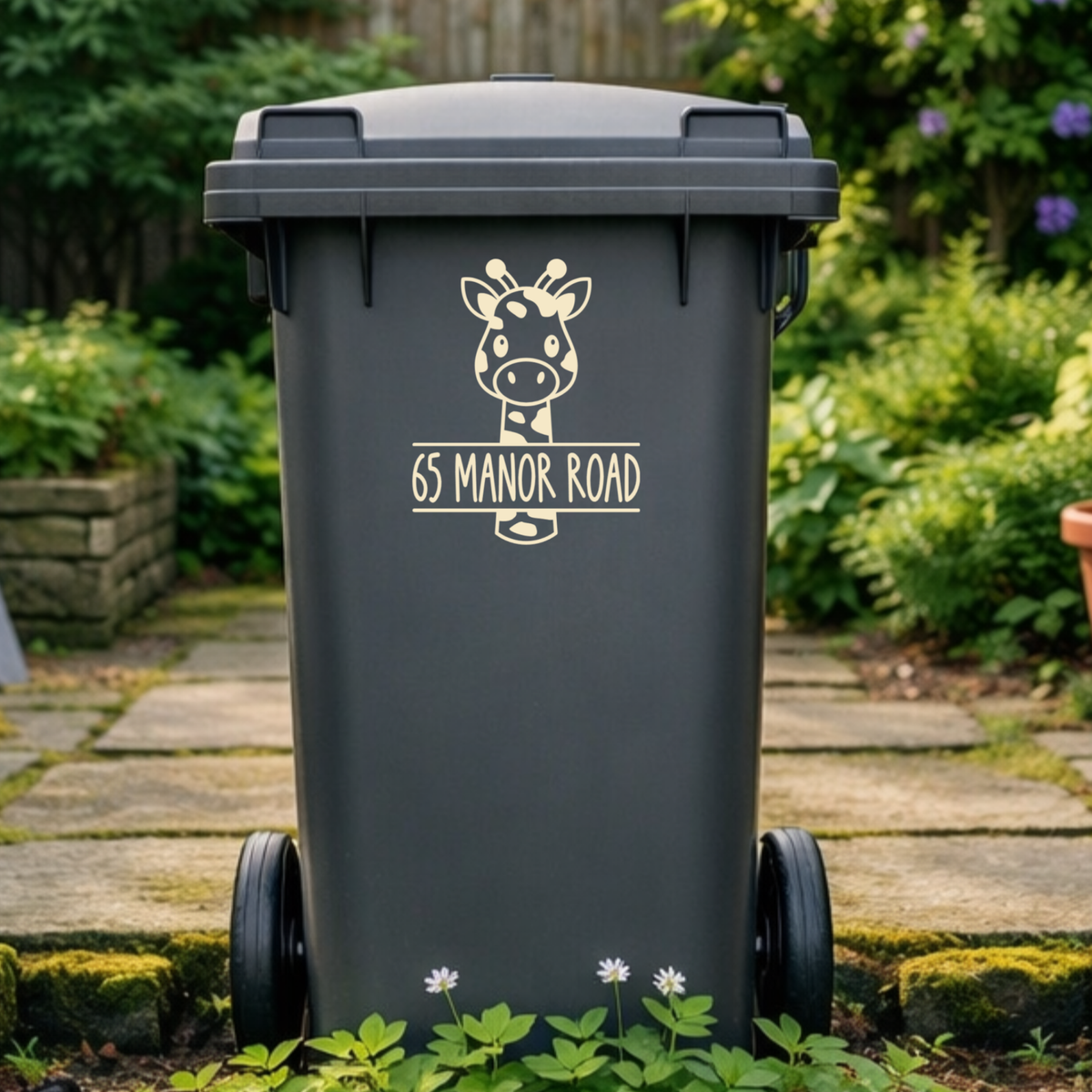 Giraffe Selfie Wheelie Bin Address Stickers