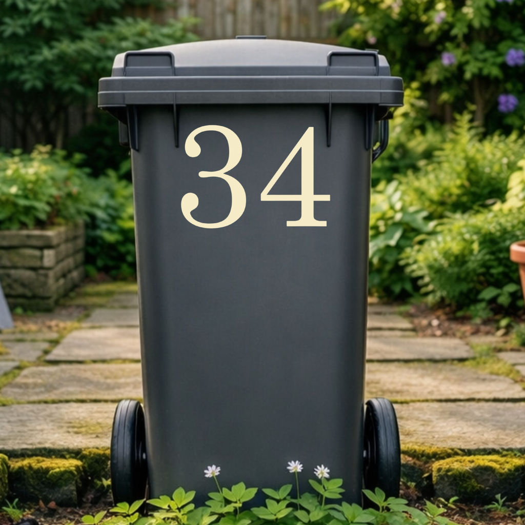 Majestic Wheelie Bin Number Stickers