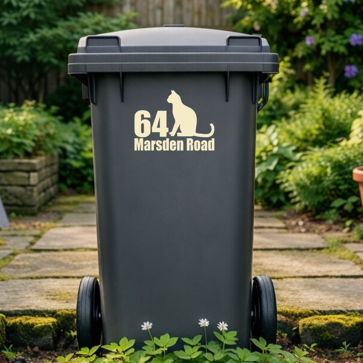 Feline Fine Cat Wheelie Bin Address Stickers