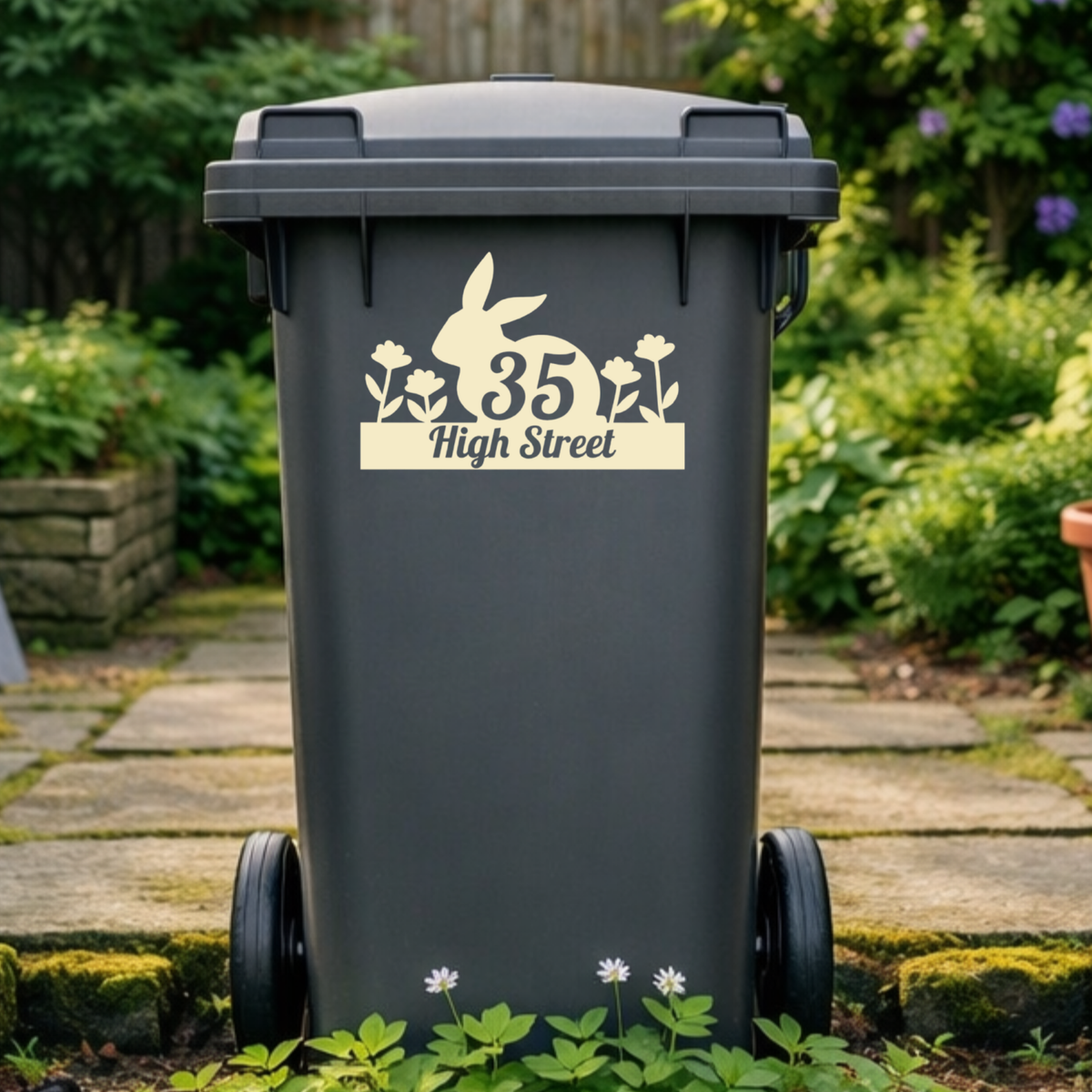 Rabbit Wheelie Bin Address Stickers