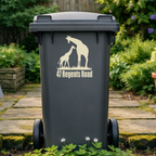 Giraffe Love Wheelie Bin Address Stickers