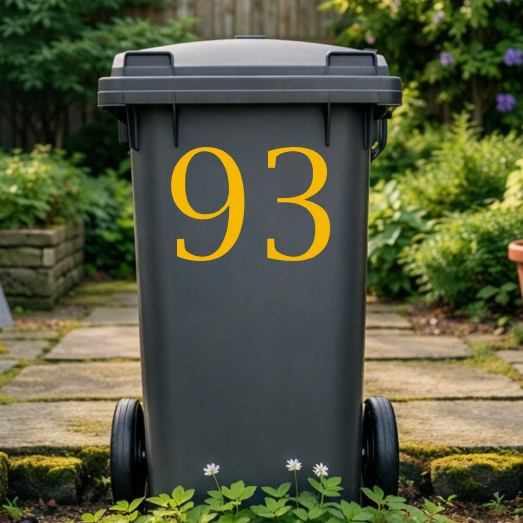 Vintage Wheelie Bin Number Stickers