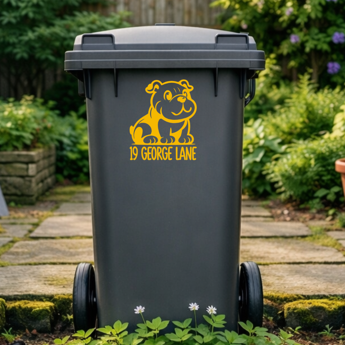 Cute Dog Wheelie Bin Address Stickers