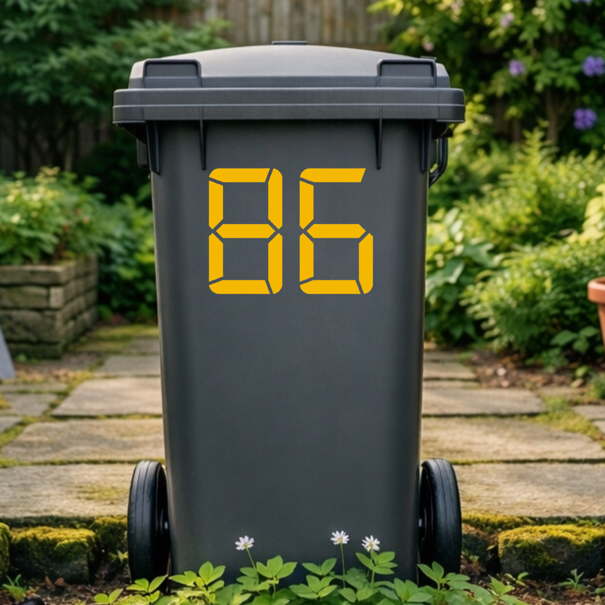 Digital Wheelie Bin Number Stickers