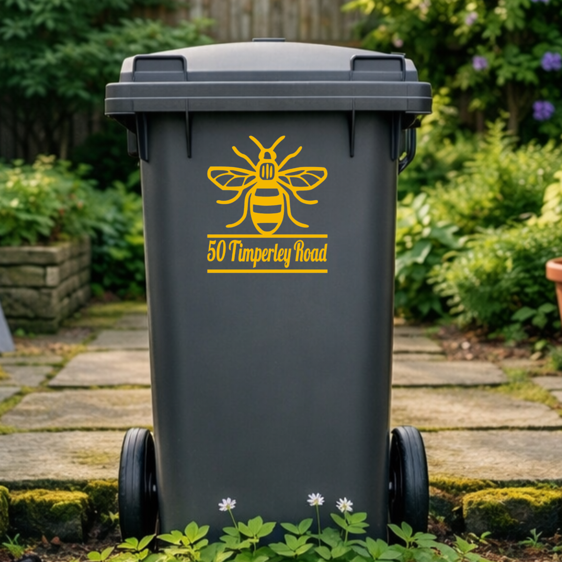 Manchester Bee Wheelie Bin Address Stickers