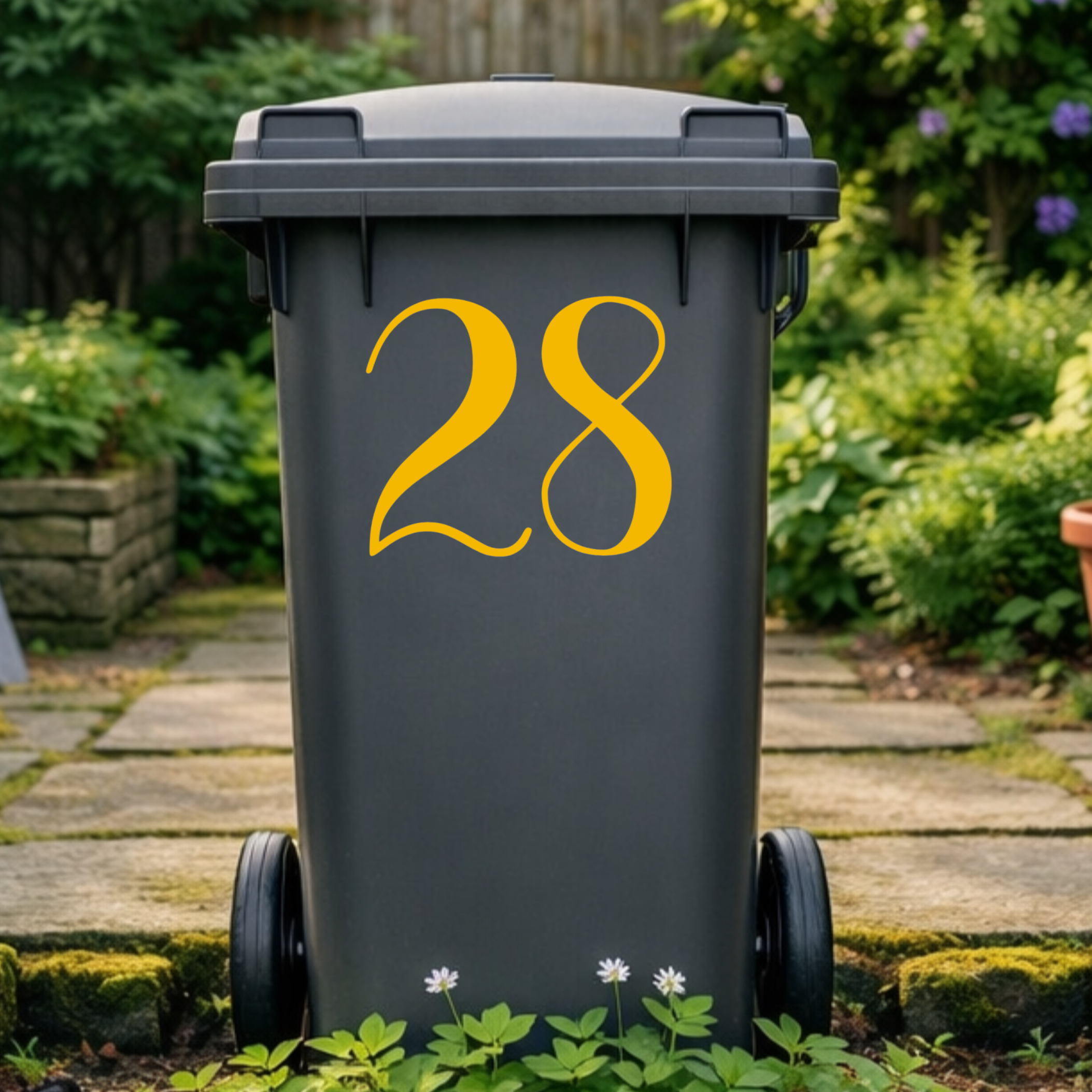 Brush Wheelie Bin Number Stickers