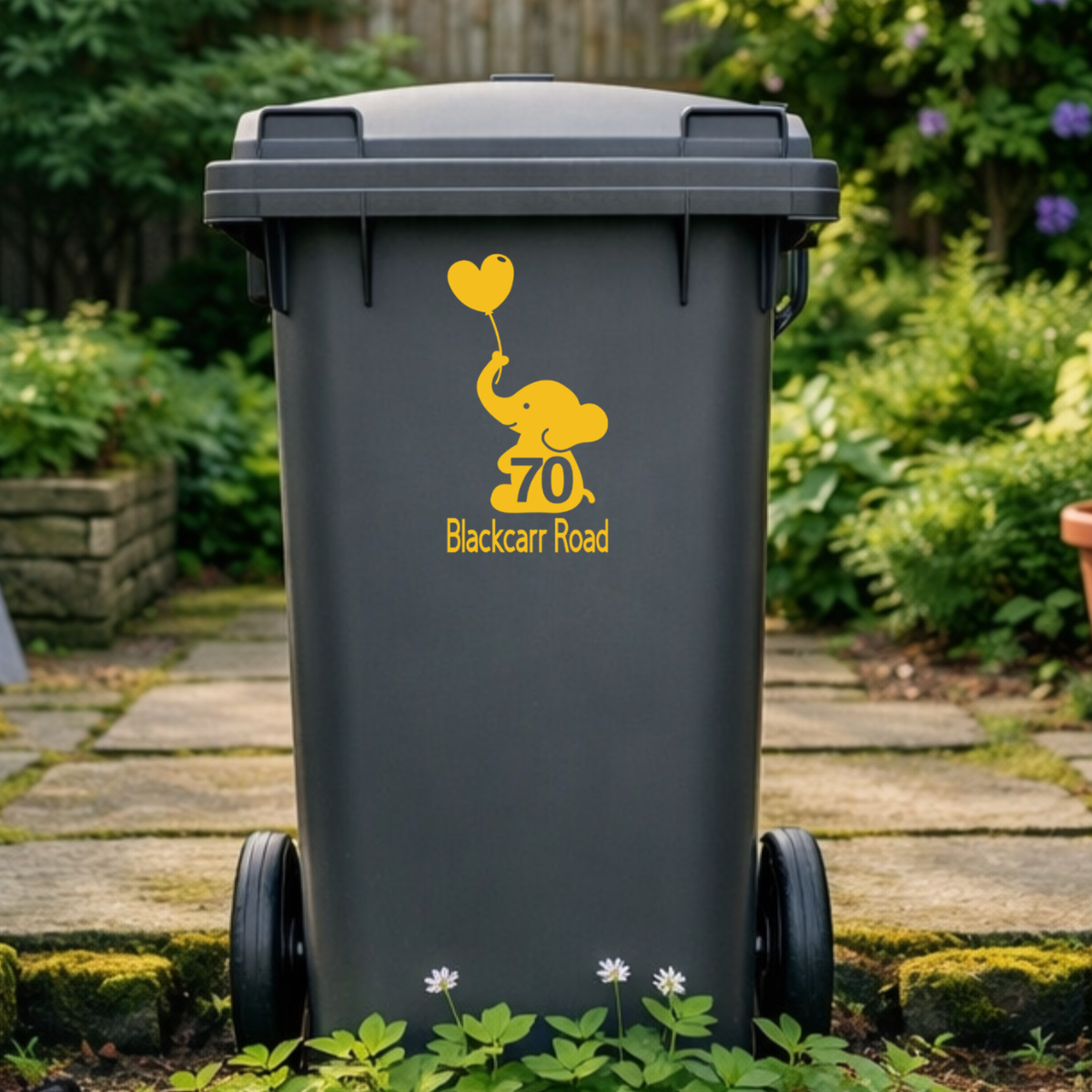 Elephant Balloon Wheelie Bin Address Stickers