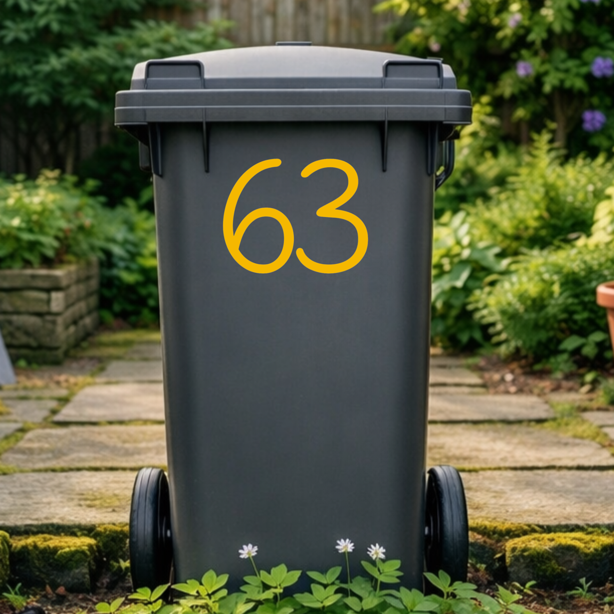 Stylish Wheelie Bin Number Stickers