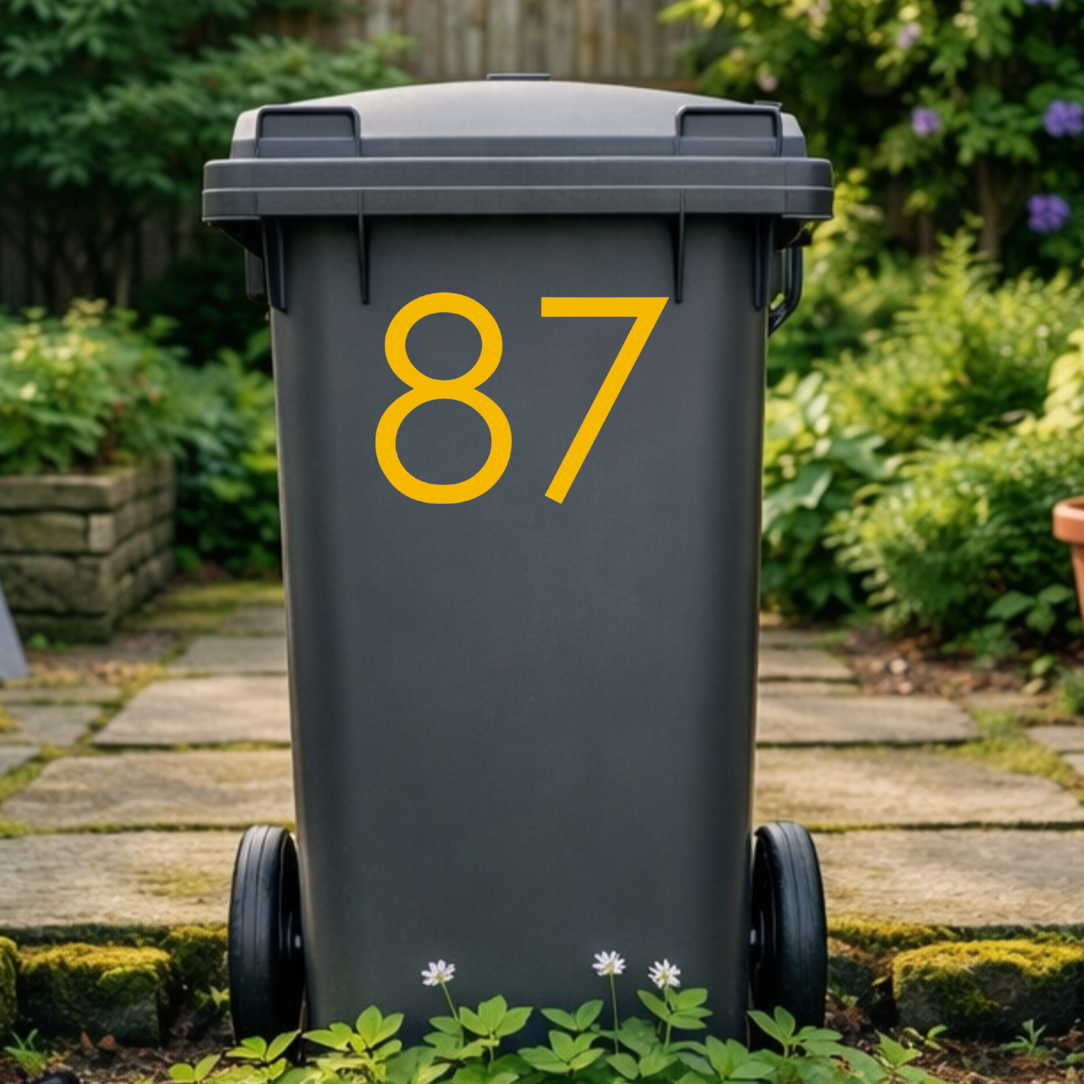 Gothic Wheelie Bin Number Stickers