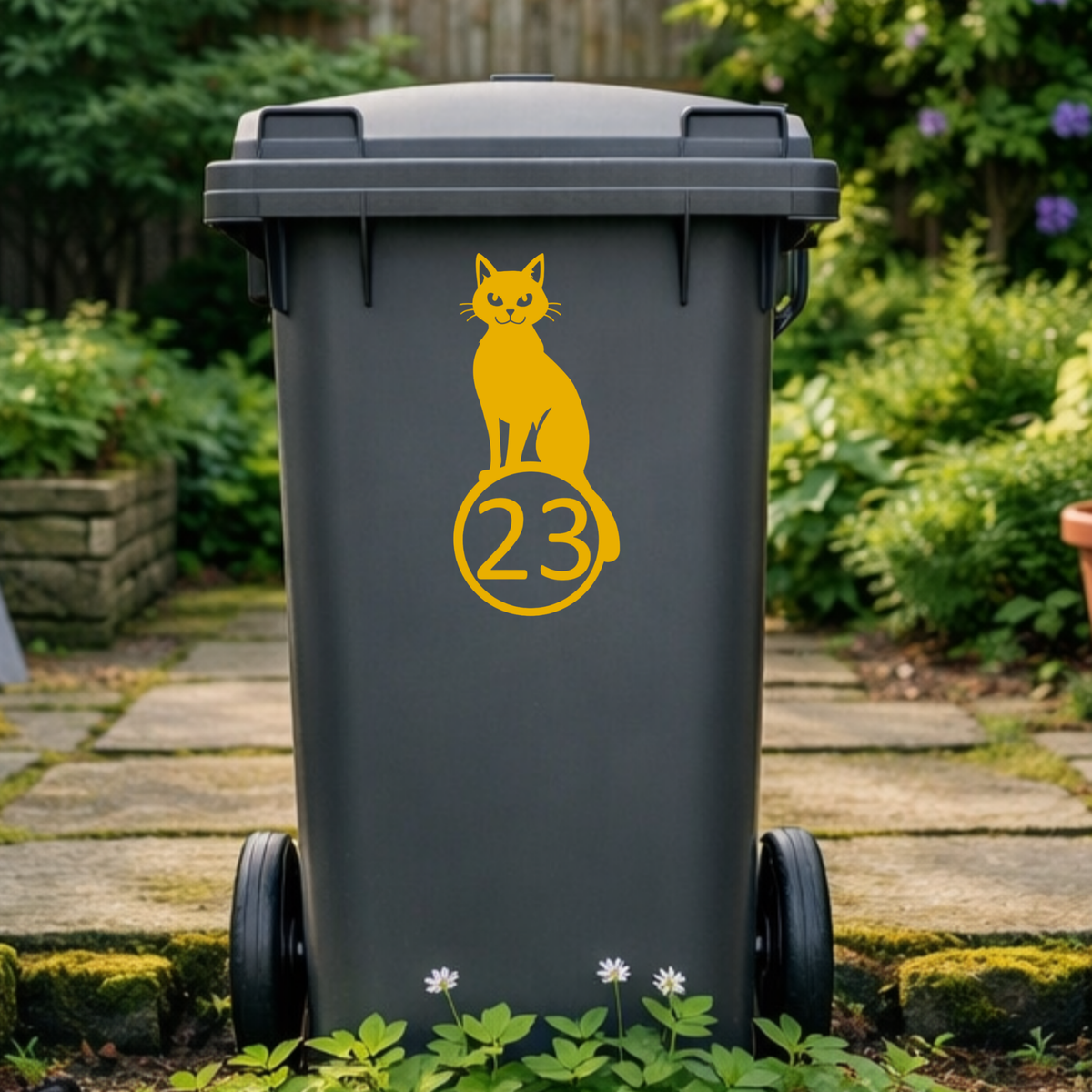 Spooky Cat Wheelie Bin Number Stickers