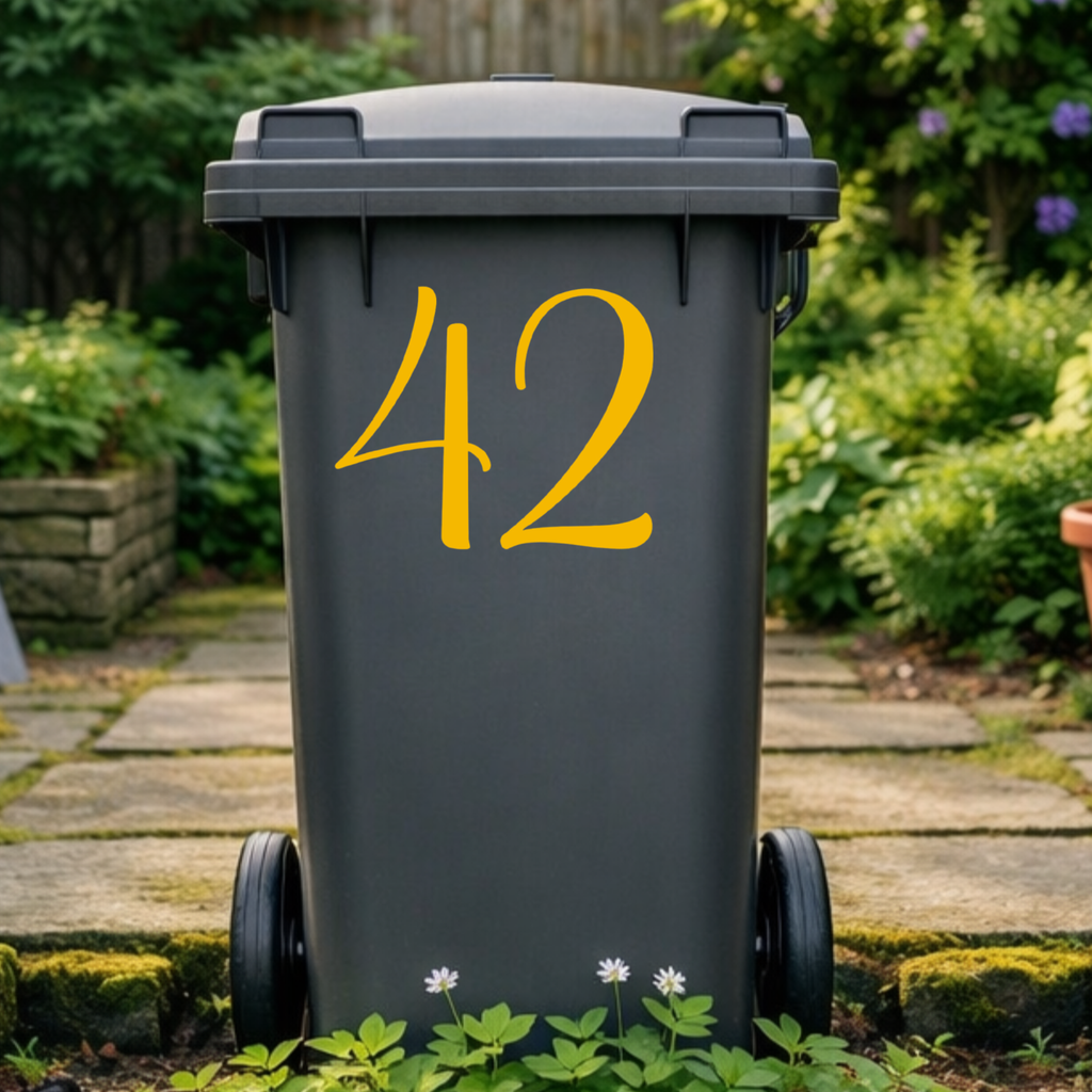 Fancy Wheelie Bin Number Stickers