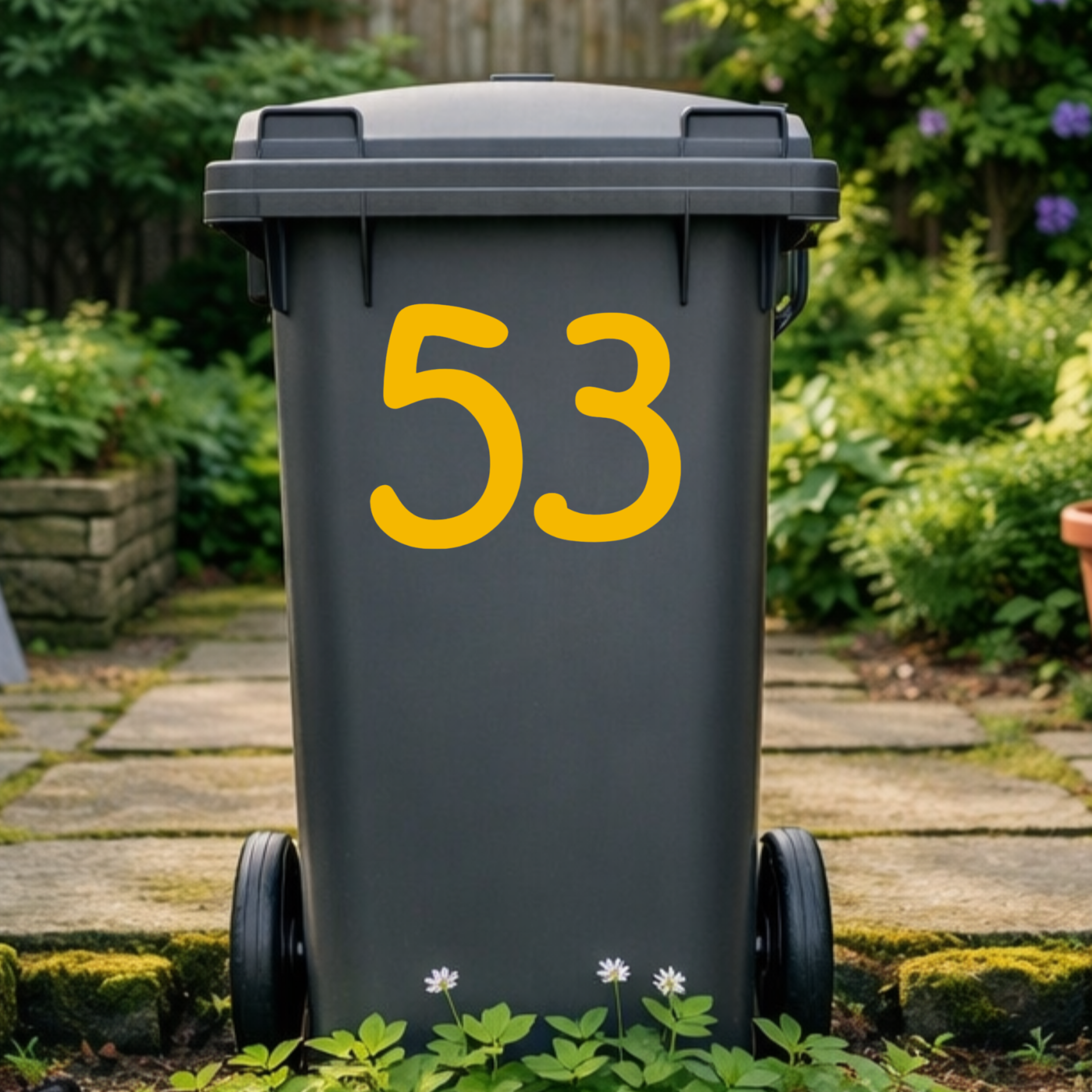 Curvy Wheelie Bin Number Stickers