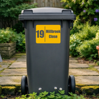 Rectangular Plaque Wheelie Bin Number Address Stickers