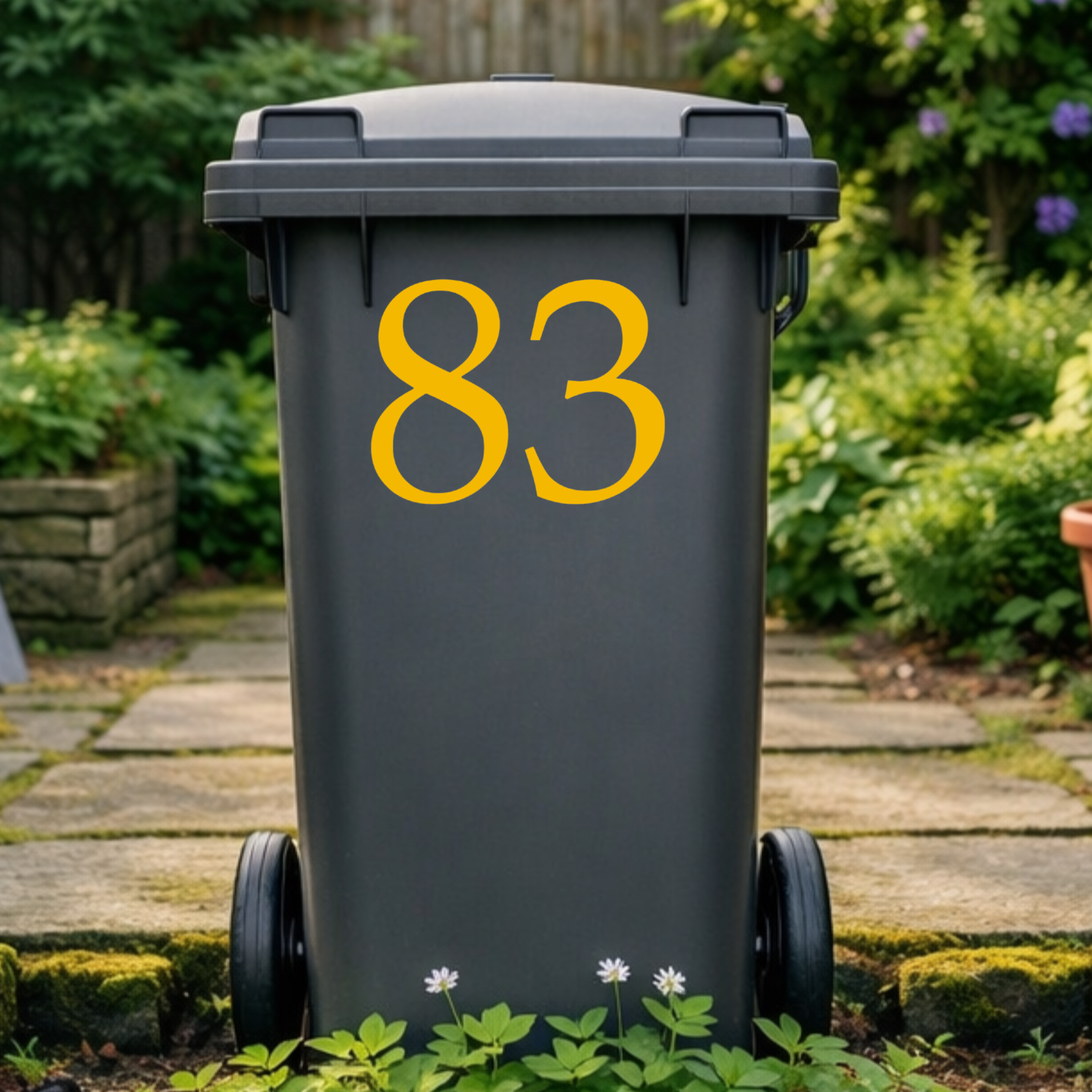 Elegant Wheelie Bin Number Stickers