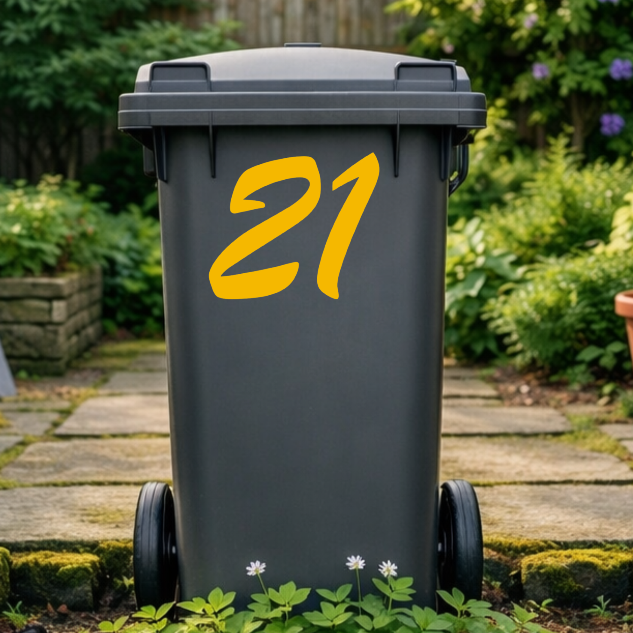 Script Wheelie Bin Number Stickers