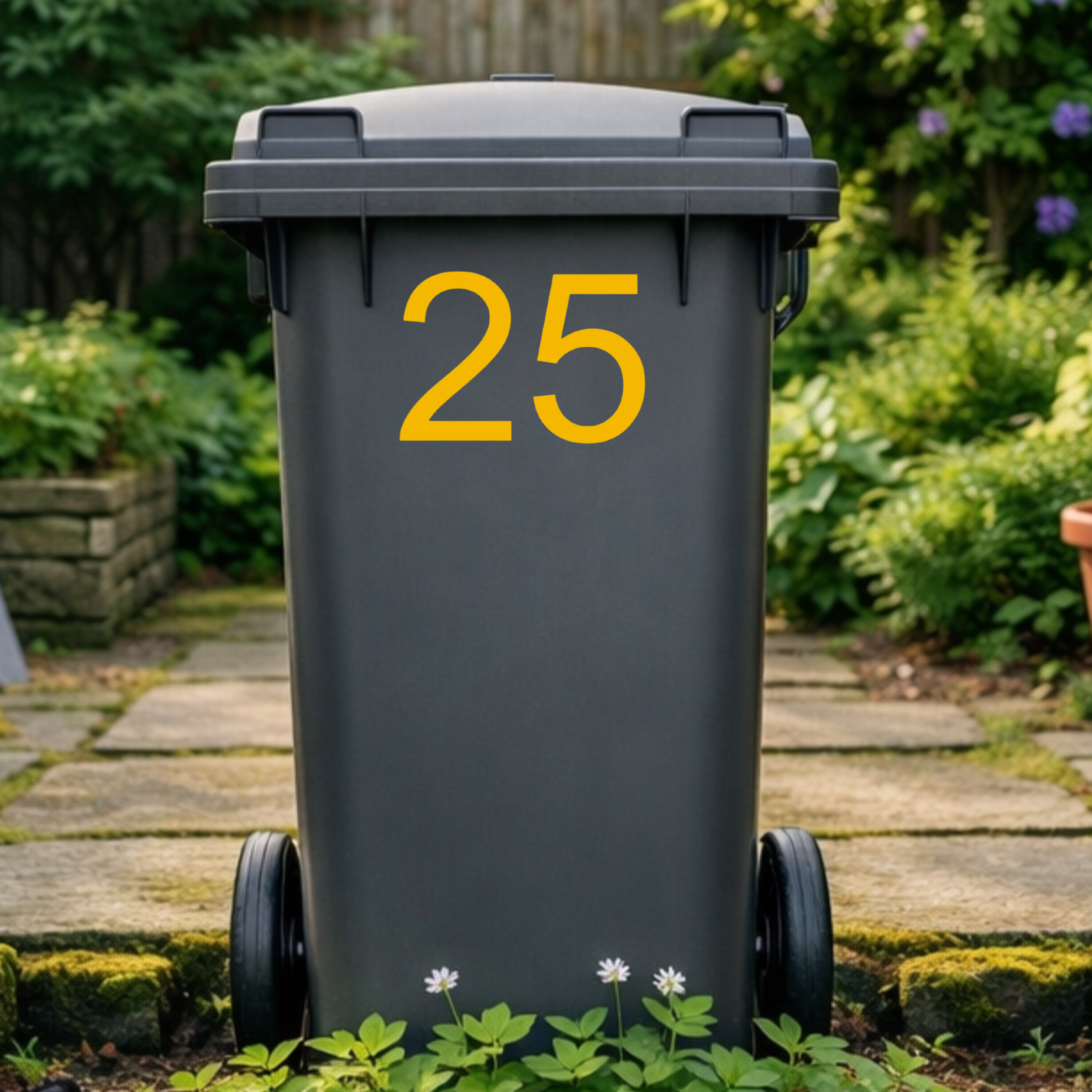 Modern Wheelie Bin Number Stickers