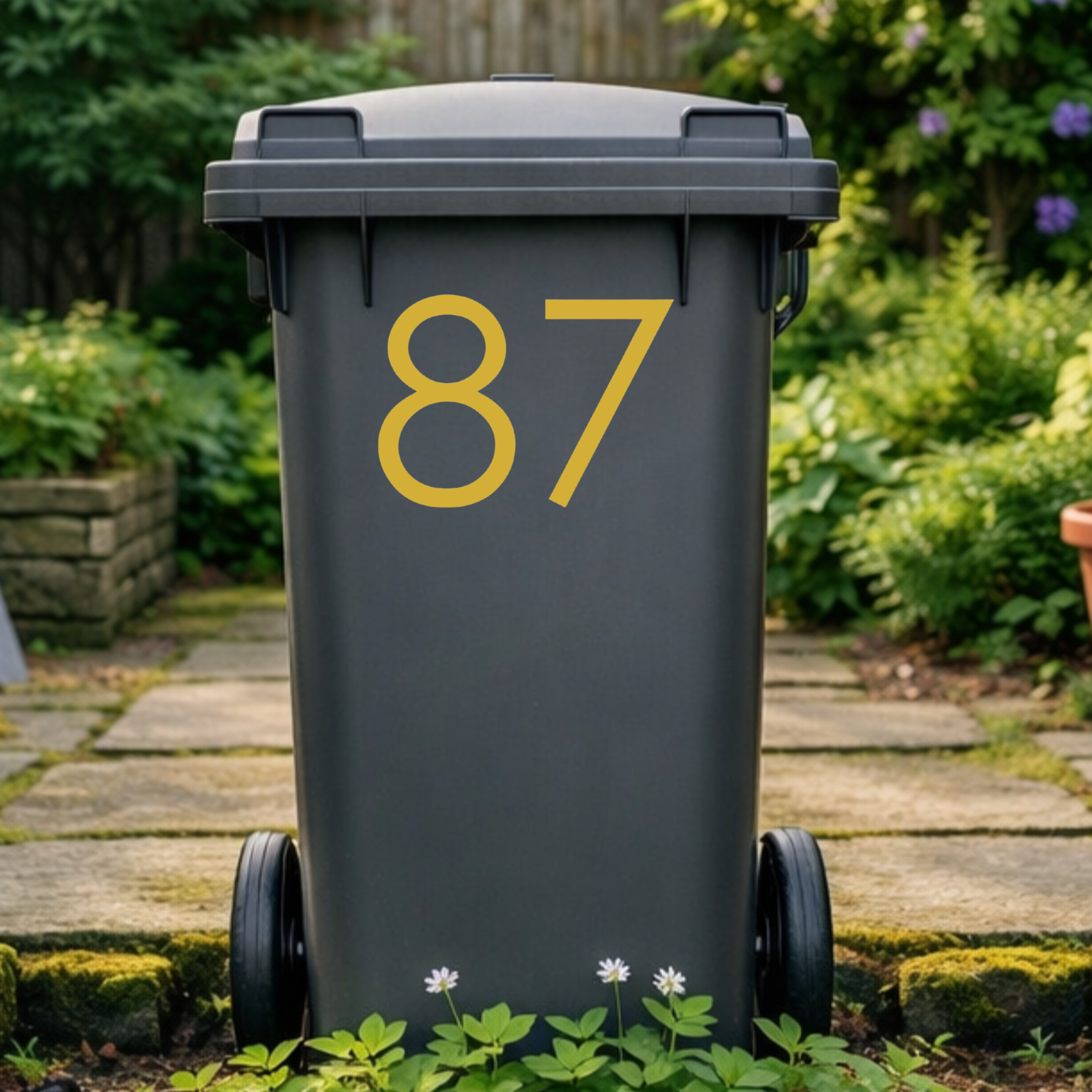 Gothic Wheelie Bin Number Stickers