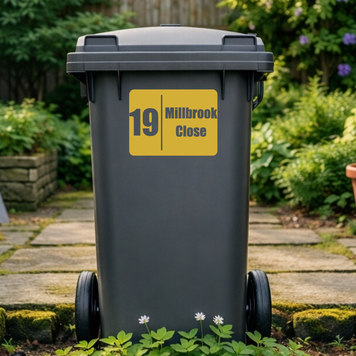 Rectangular Plaque Wheelie Bin Number Address Stickers