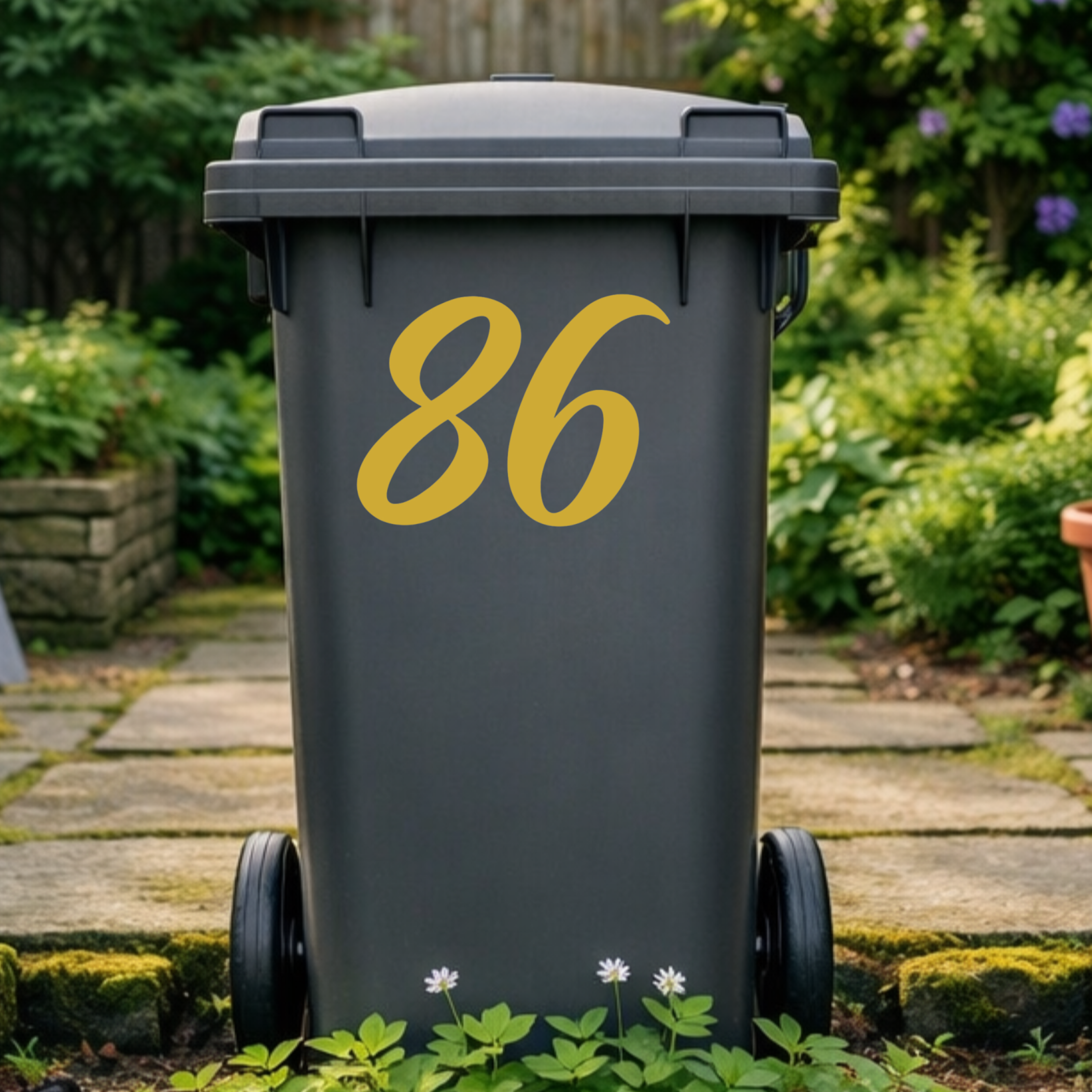 Classic Wheelie Bin Number Stickers