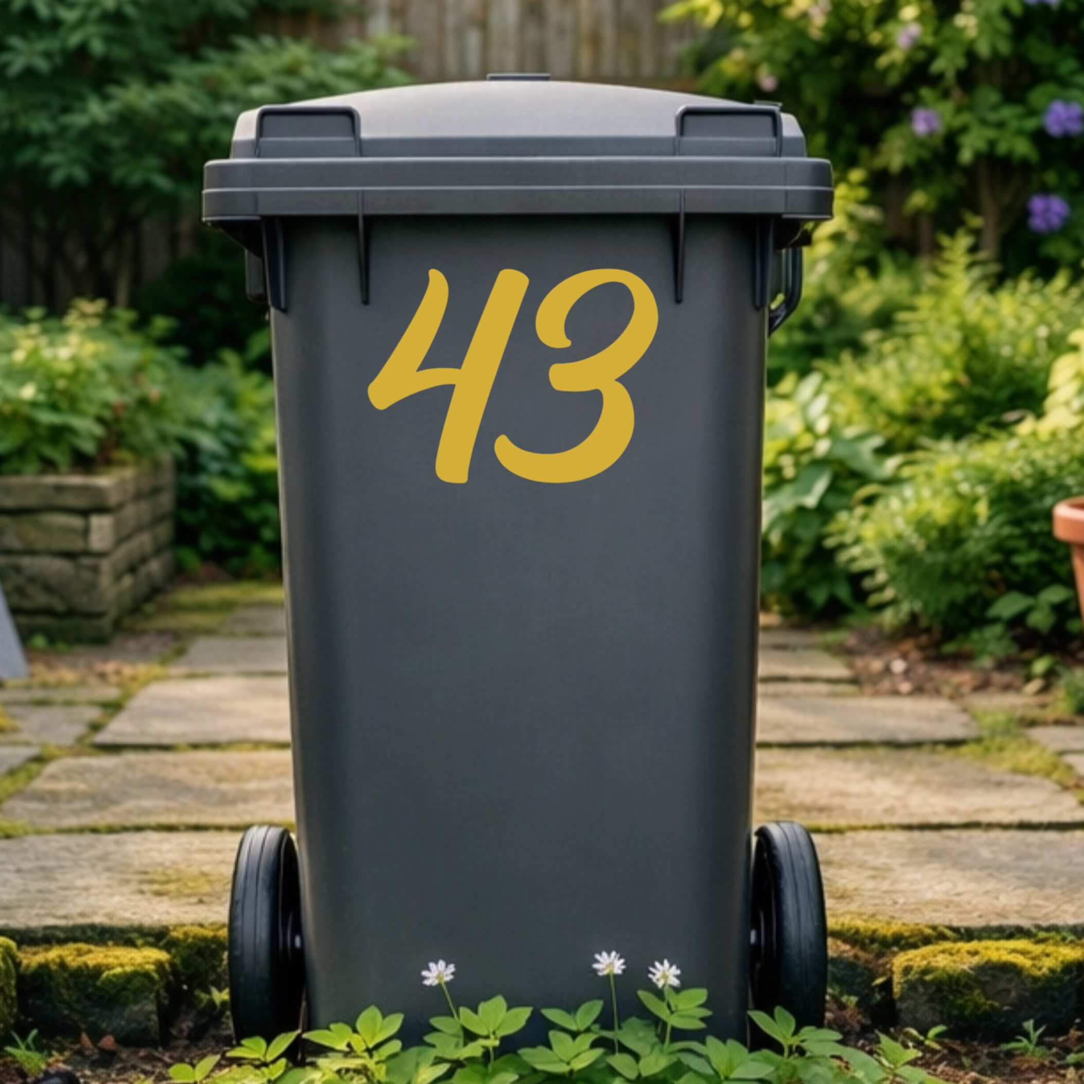 Handwritten Wheelie Bin Number Stickers