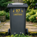 Flamingo Pair Heart Line Wheelie Bin Address Stickers