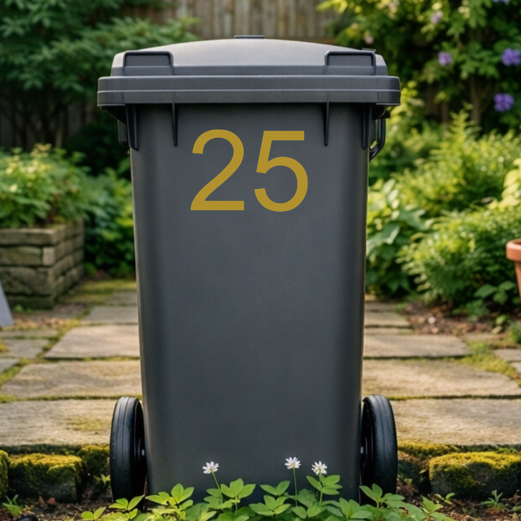 Modern Wheelie Bin Number Stickers