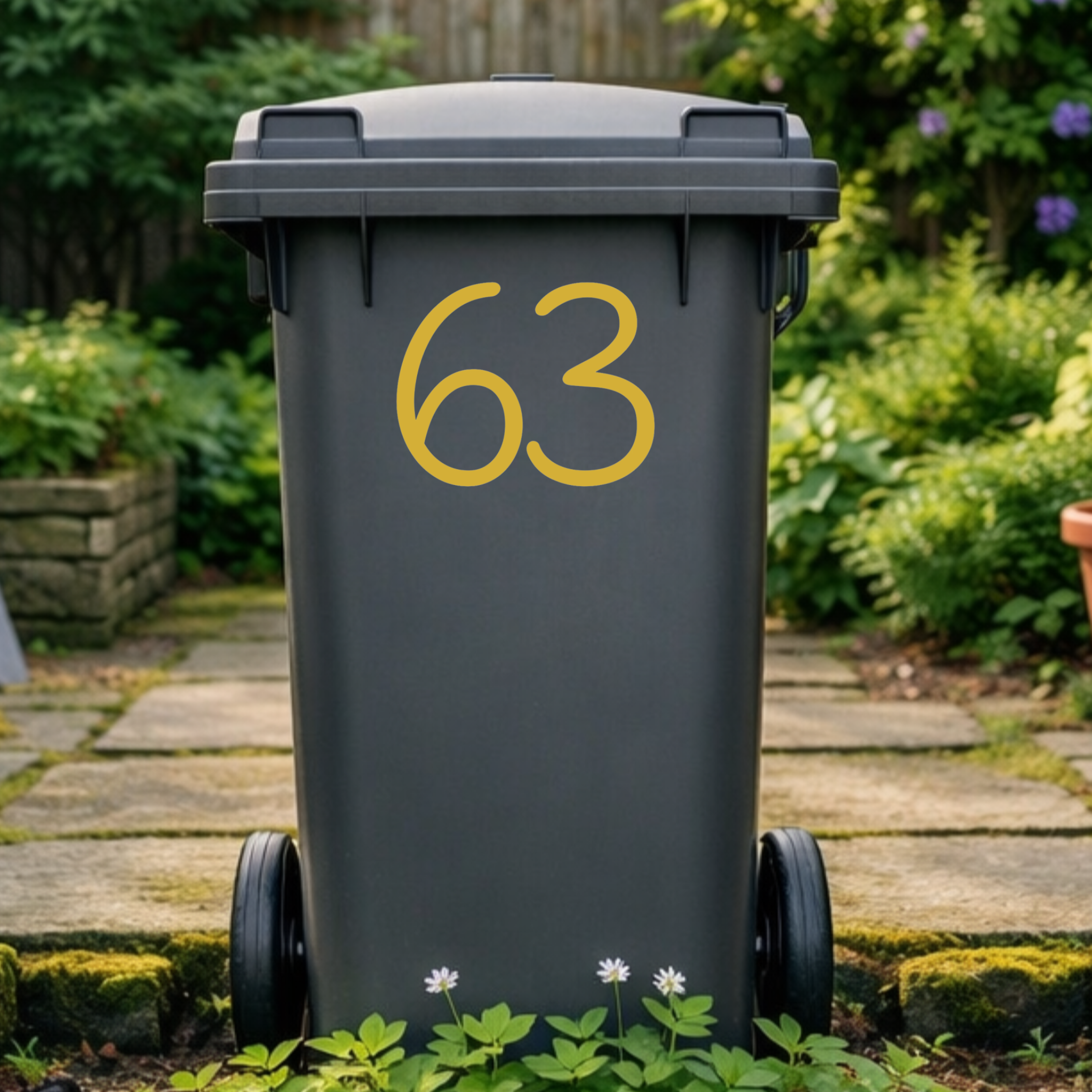 Stylish Wheelie Bin Number Stickers