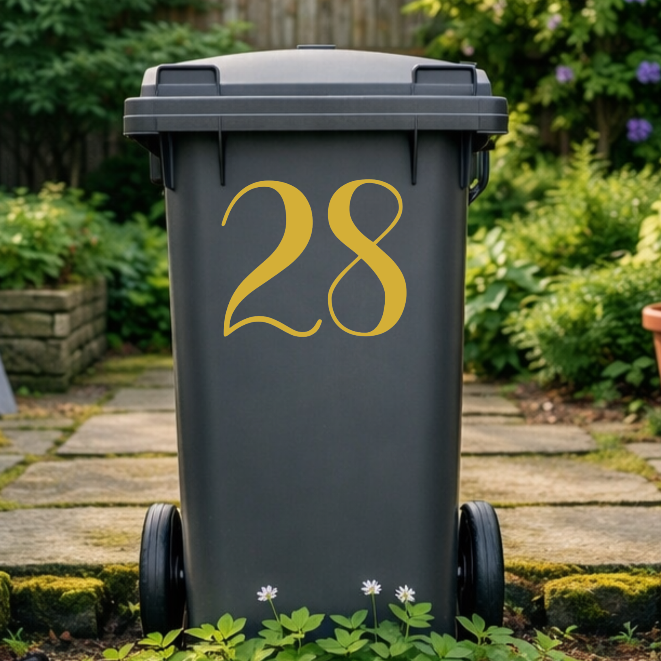 Brush Wheelie Bin Number Stickers