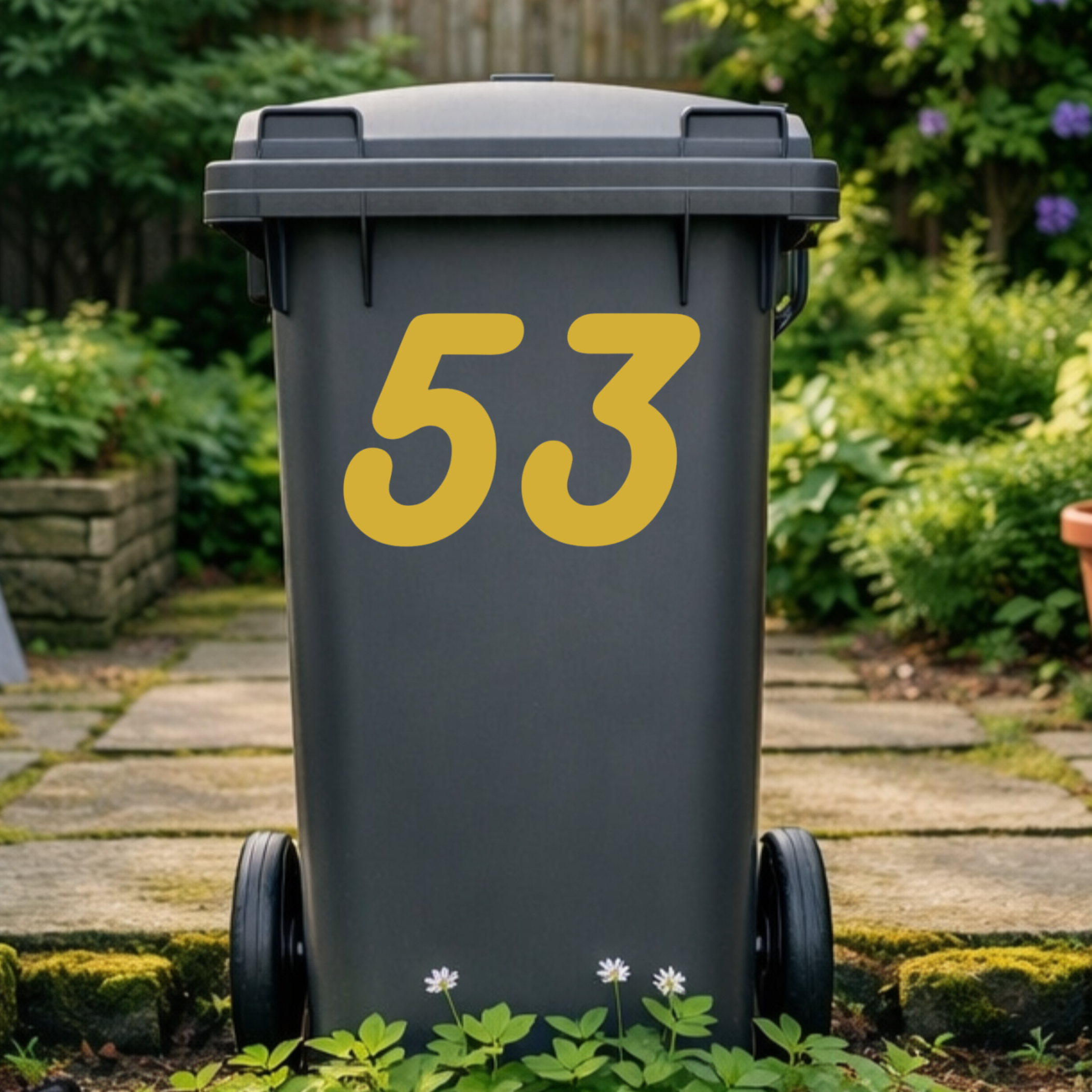 Sleek Wheelie Bin Number Stickers