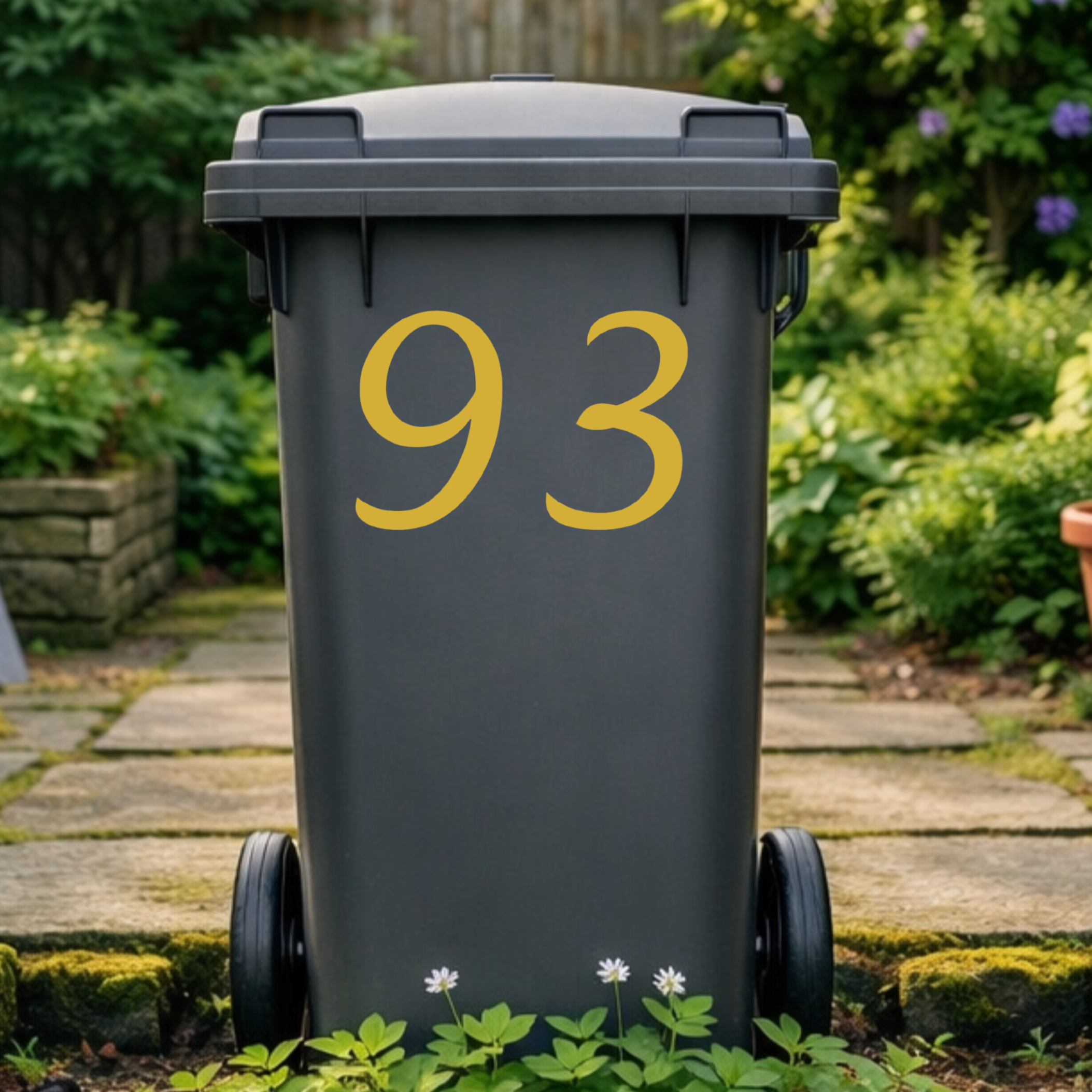 Flowing Wheelie Bin Number Stickers