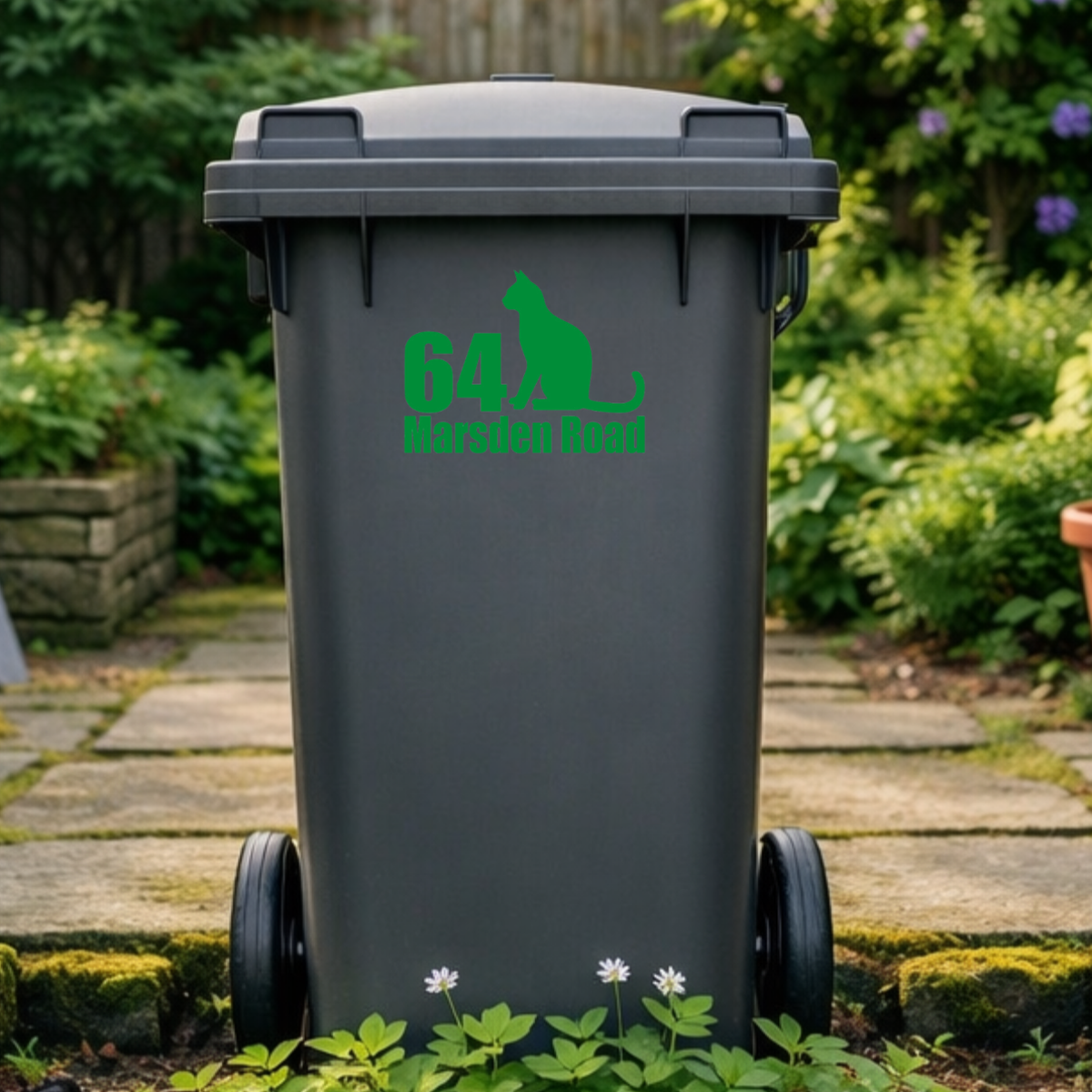 Feline Fine Cat Wheelie Bin Address Stickers